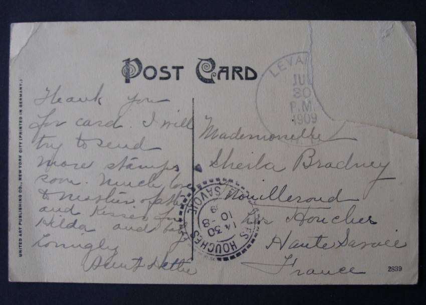 United Art Co. American POSTCARD - Entrance Bridge, Cornell University Campus, Ithaca N.Y. 1909