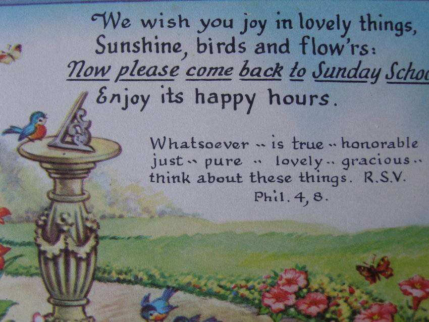 **SALE R10** American Sunday School Postcard