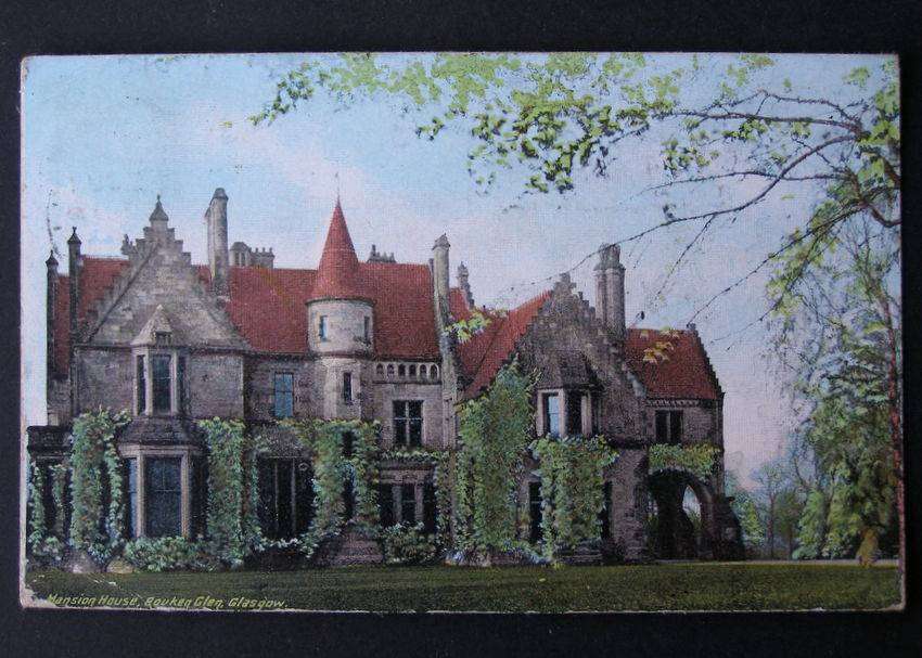 B. & R. Series POSTCARD - Mansion House, Rouken Glen, Glasgow 1912