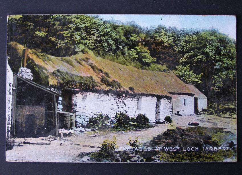 Glasgow Art Publishing Co. POSTCARD - Cottages at West Loch Tarbert 1910