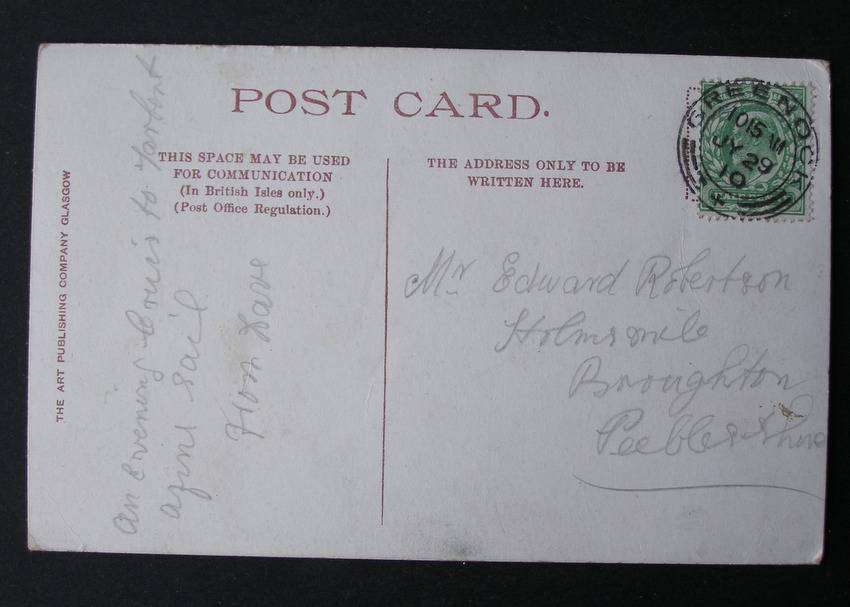 Glasgow Art Publishing Co. POSTCARD - Cottages at West Loch Tarbert 1910