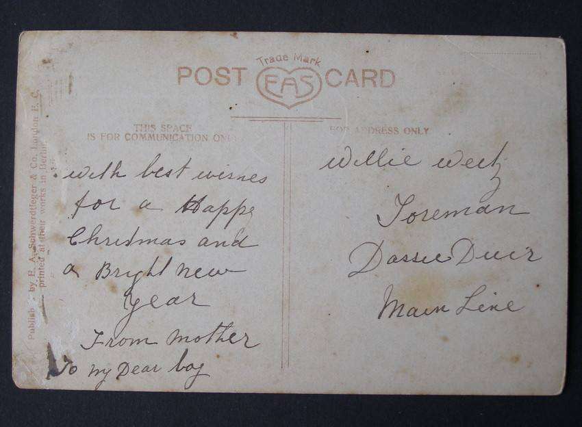 Schwerdtleger British POSTCARD - To Greet you Right Heartily at Christmastide