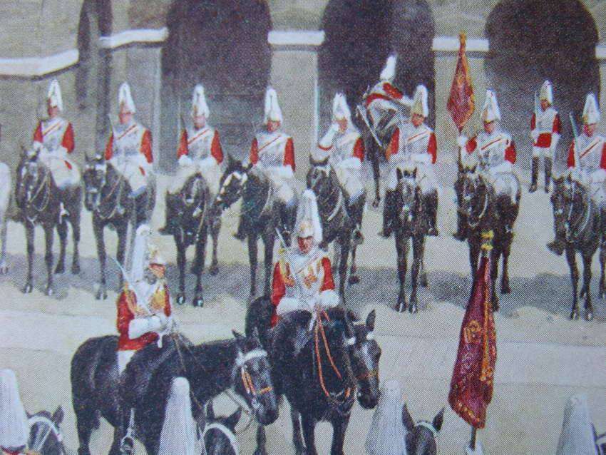 3 Salmon Series Artistic POSTCARDS - Guards at Whitehall and Buckingham Palace