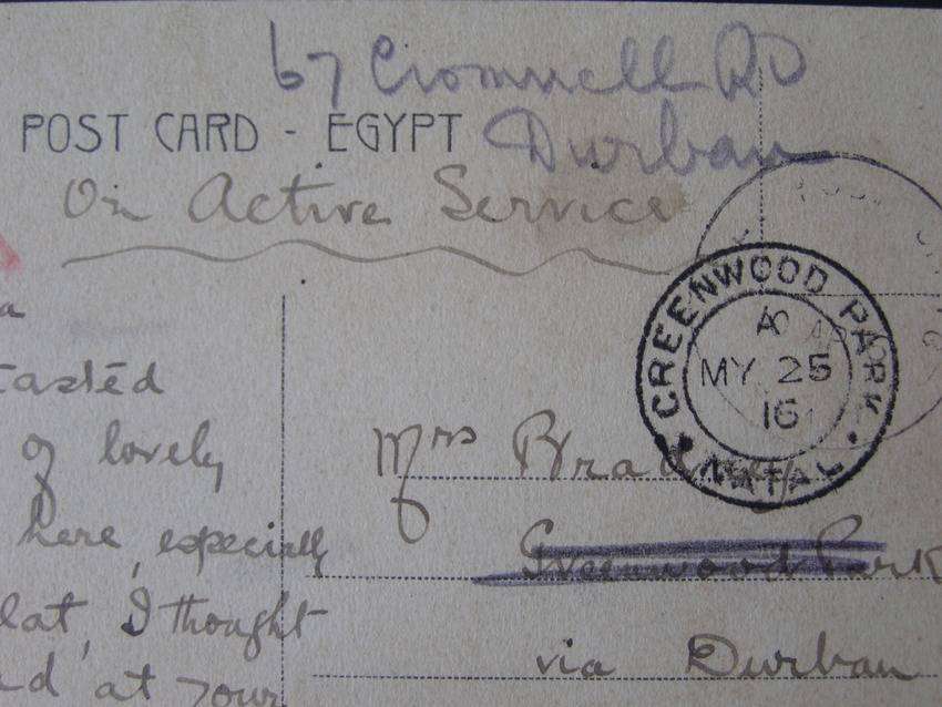 Egyptian POSTCARD (On Active Service) - Alexandria 1916