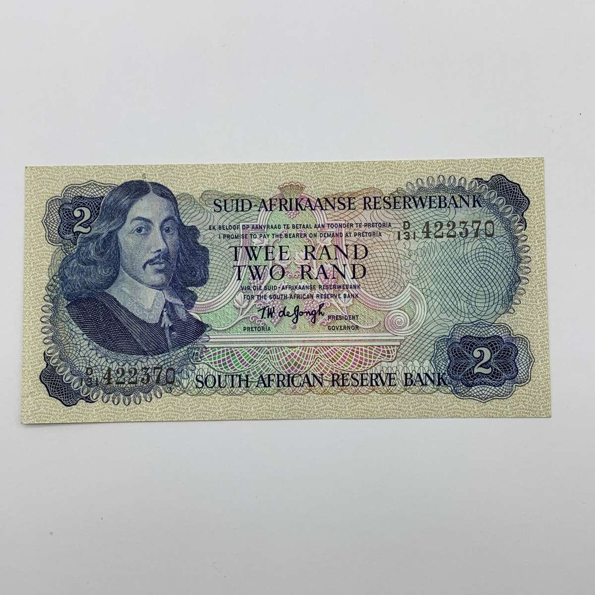 SA  'T.W. De Jongh' (2nd Issue)  Two Rand 'D131' Note (UNC)