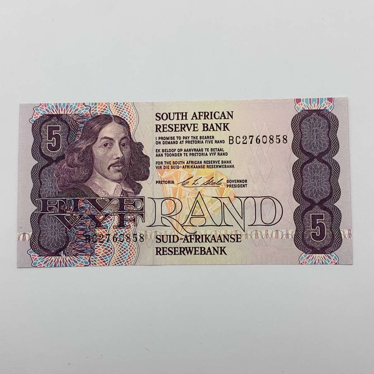 SA  'CL Stals' 1st Issue  Five Rand 'BC' Bank Note (UNC)
