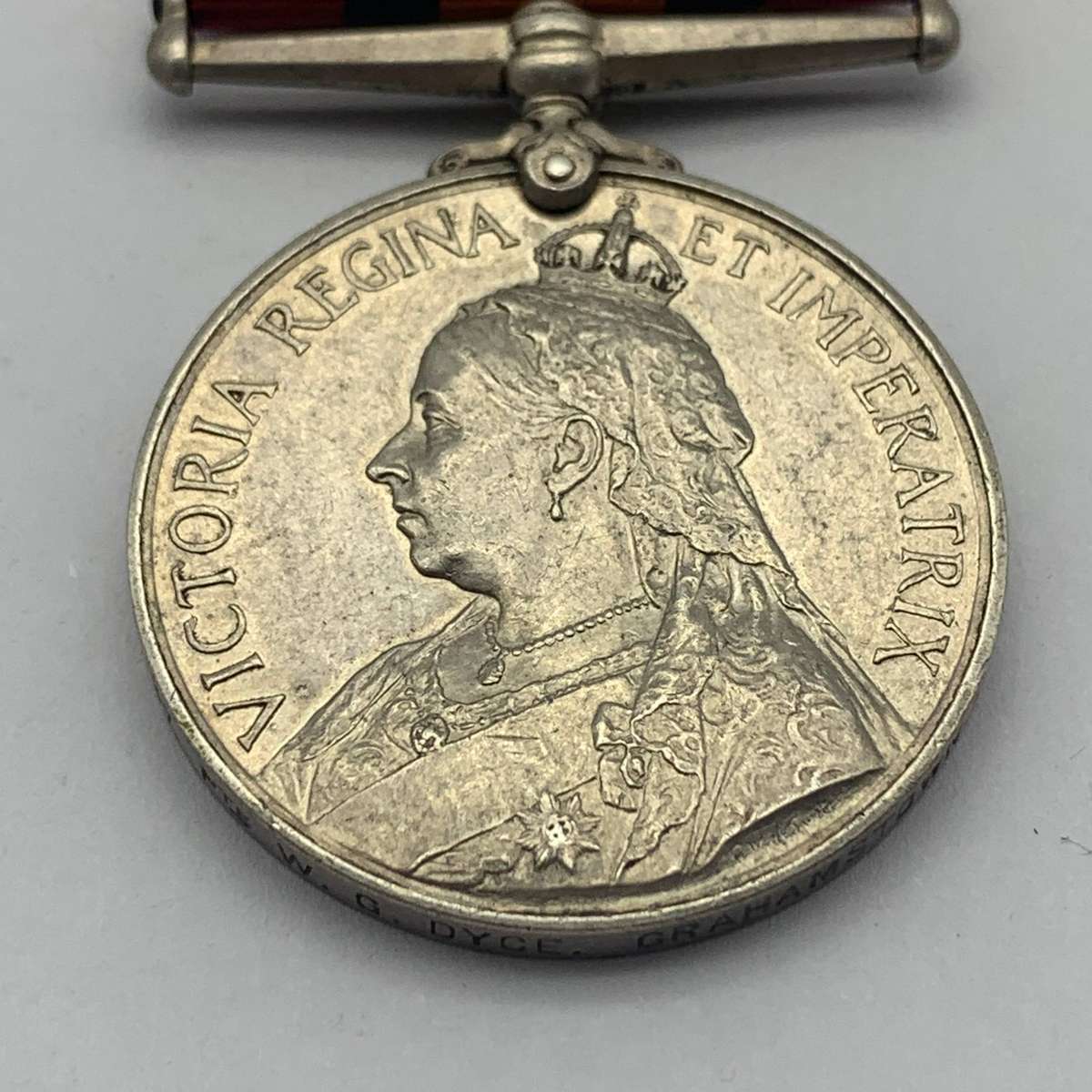 Boer War  Q.S.A. Medal 'PTE. W.G. DYCE' (Grahamstown T.G)