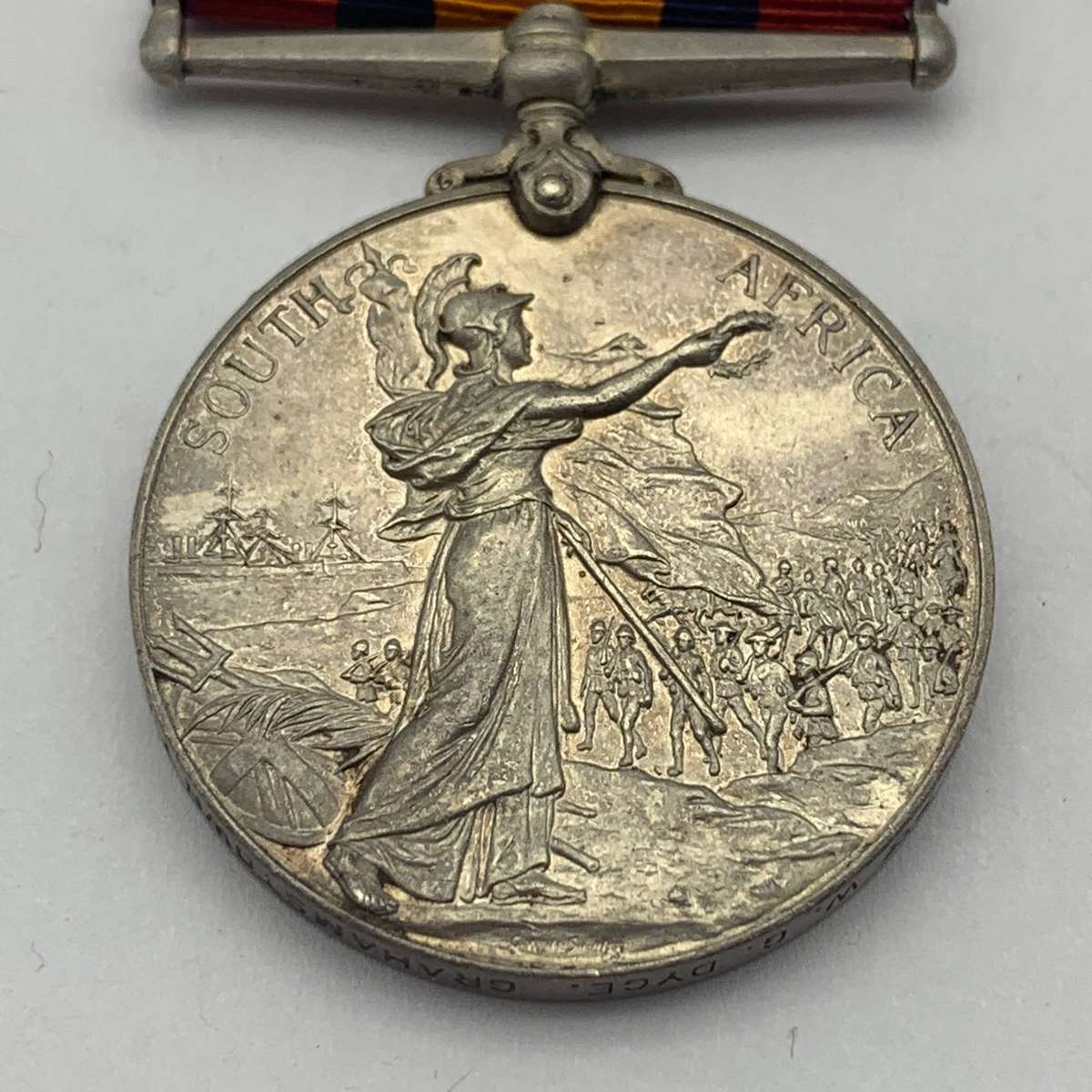 Boer War  Q.S.A. Medal 'PTE. W.G. DYCE' (Grahamstown T.G)