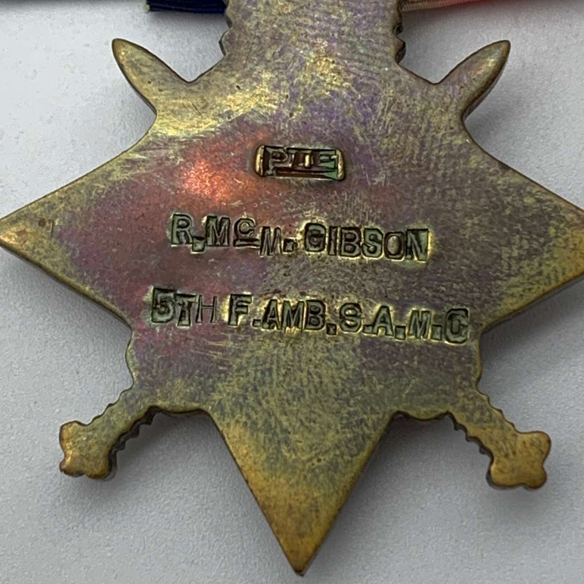 WW1 Medal Trio - 'PTE. R. Mc M. Gibson' (2ND & 5TH Field Ambulance S.A.M.C.)
