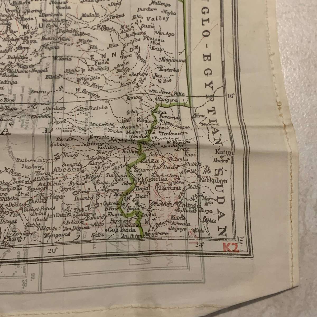 WW2 Silk 'N/Africa - Cyrenaica' Escape Map (K1/K2)
