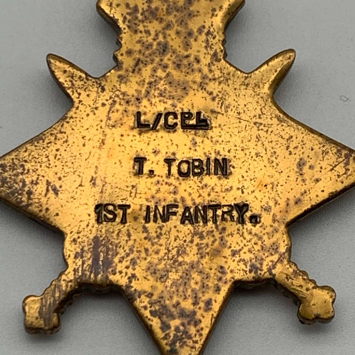WW1 1914-15 Star to 'L/CPL. T. TOBIN' (1ST INFANTRY)
