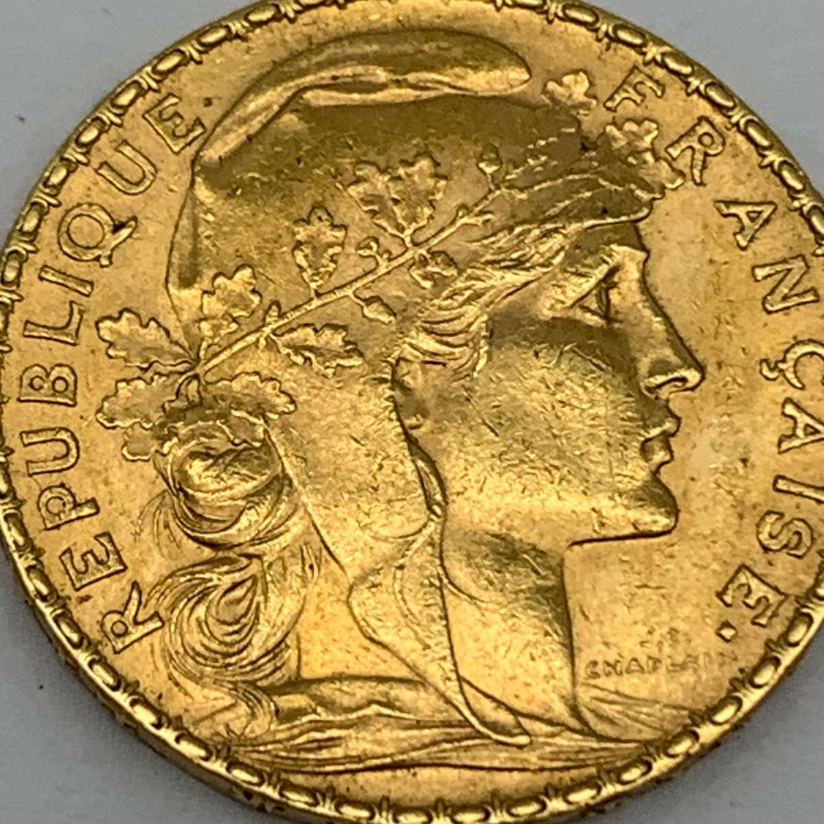 Gold French '1908' 20 Francs Coin