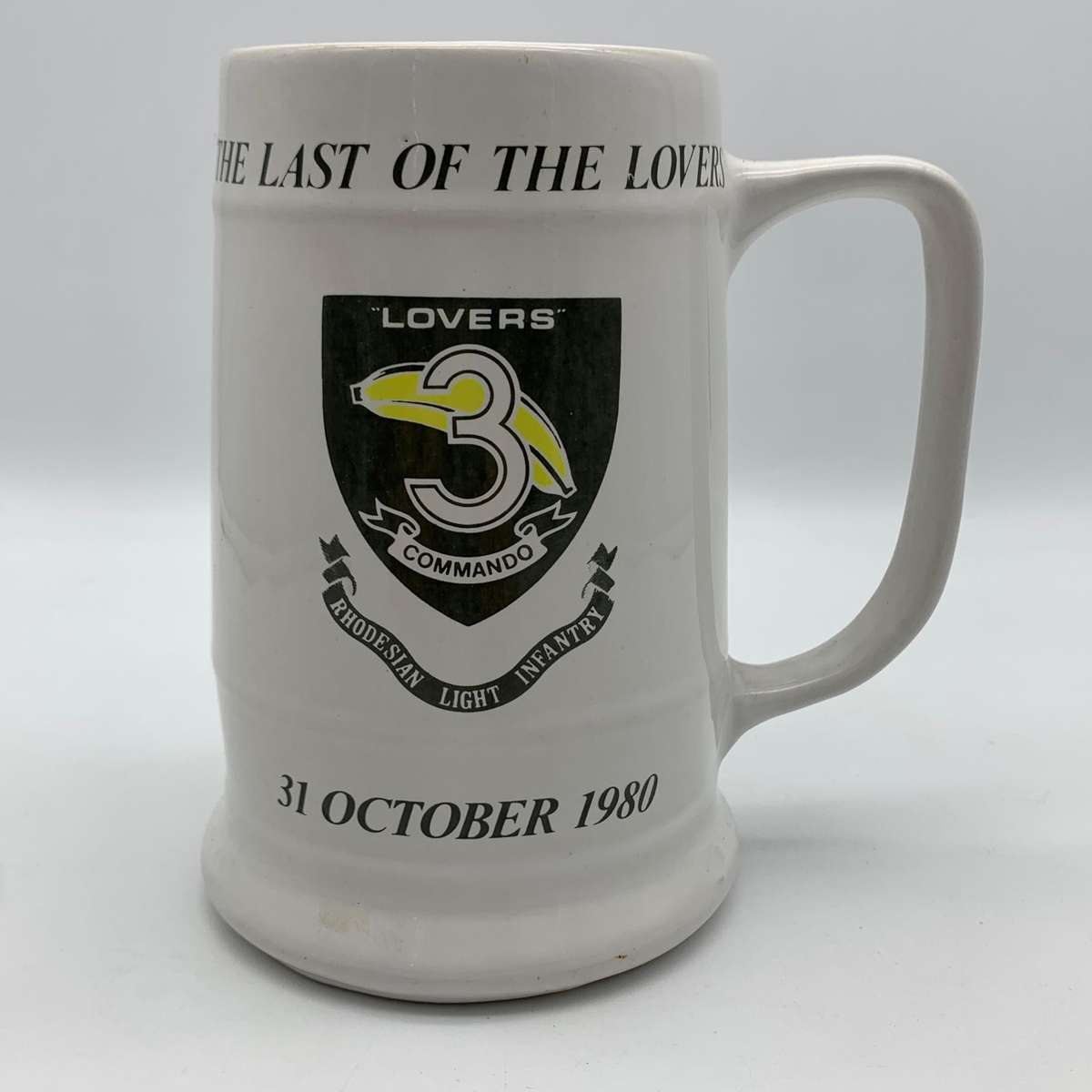 Rhodesian Light Infantry 'Lovers - 3 Commando' Beer Tankard (31 October 1980)