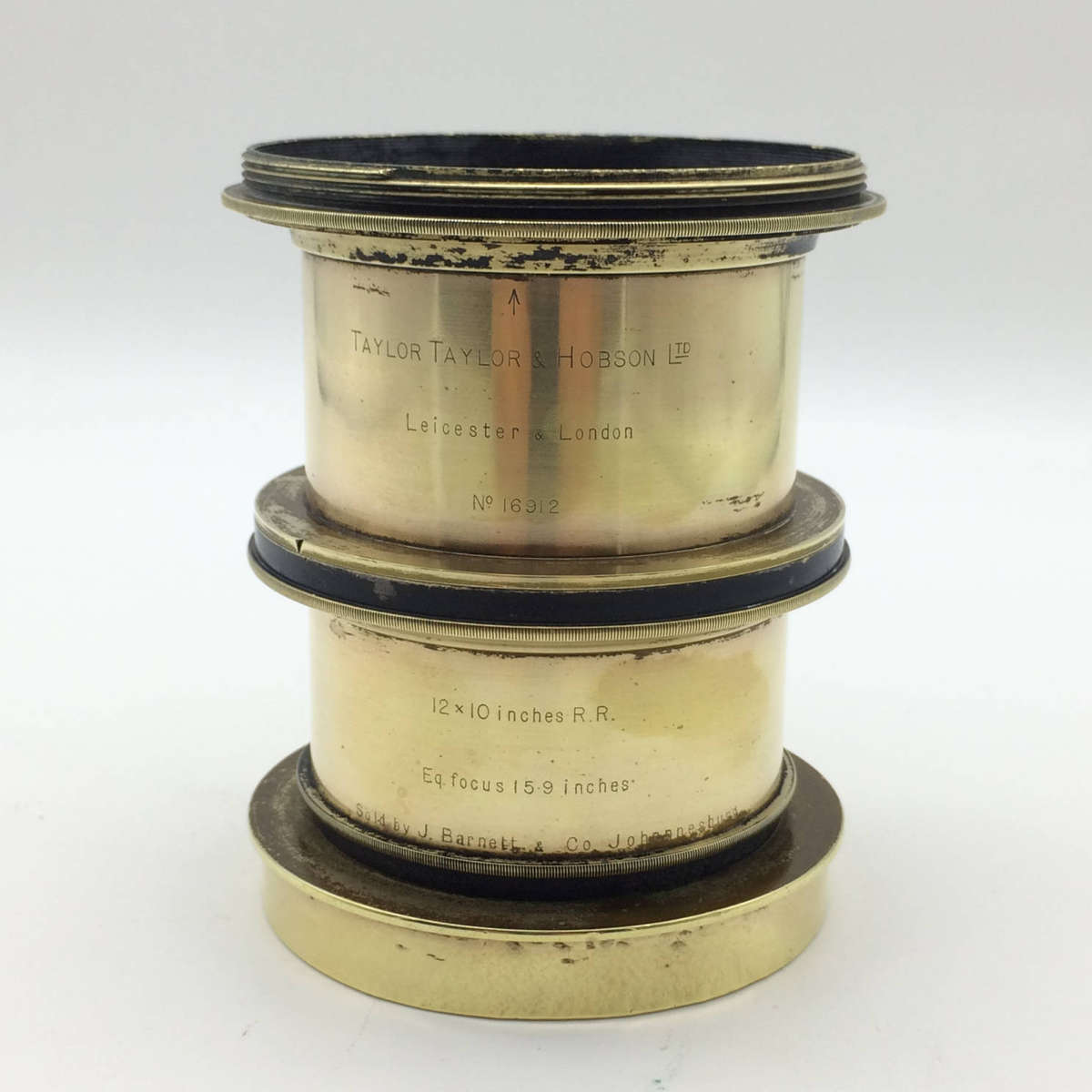 Antique Brass 'Taylor & Hobson' Cooke Process Lens (12 x 10 In. R.R.)