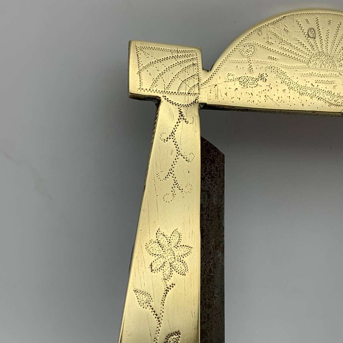 WW1  POW/Trench Art Brass Photo Frame (ROUEN 1918)