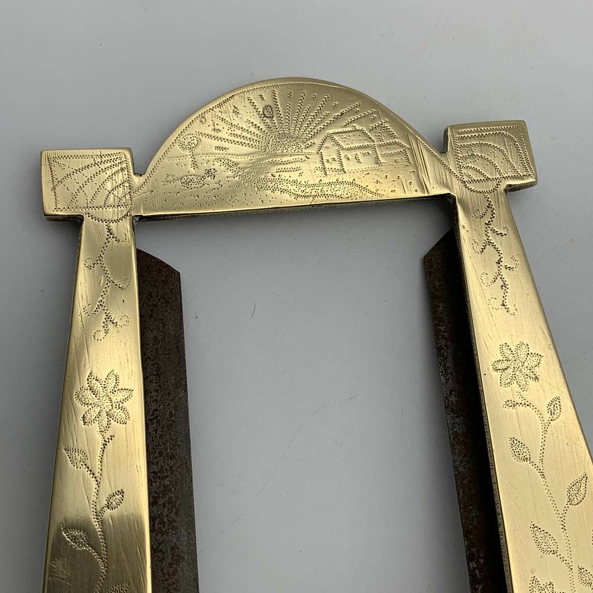 WW1  POW/Trench Art Brass Photo Frame (ROUEN 1918)