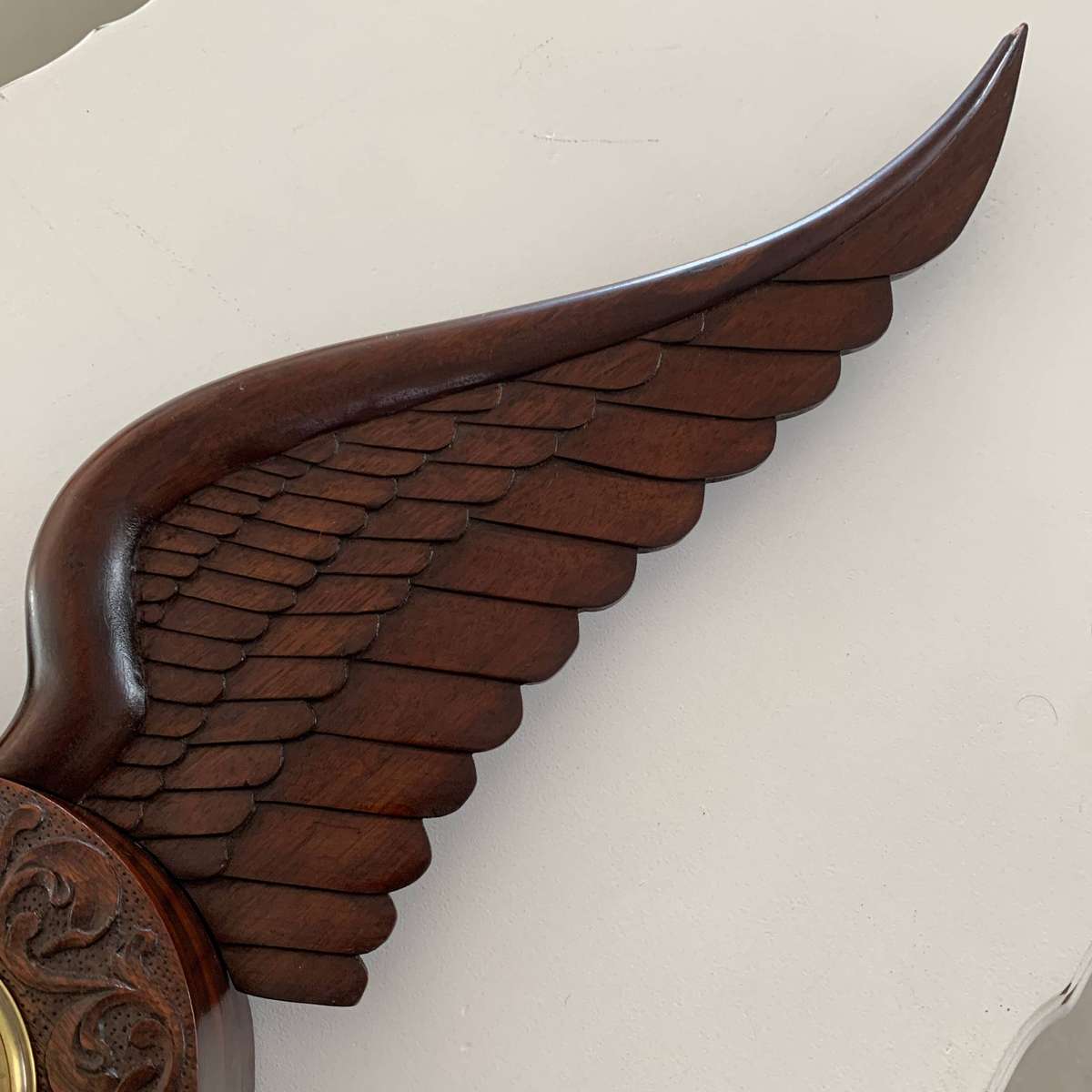 WW2  Large R.A.F. 'Pilots Wings' Wooden Clock