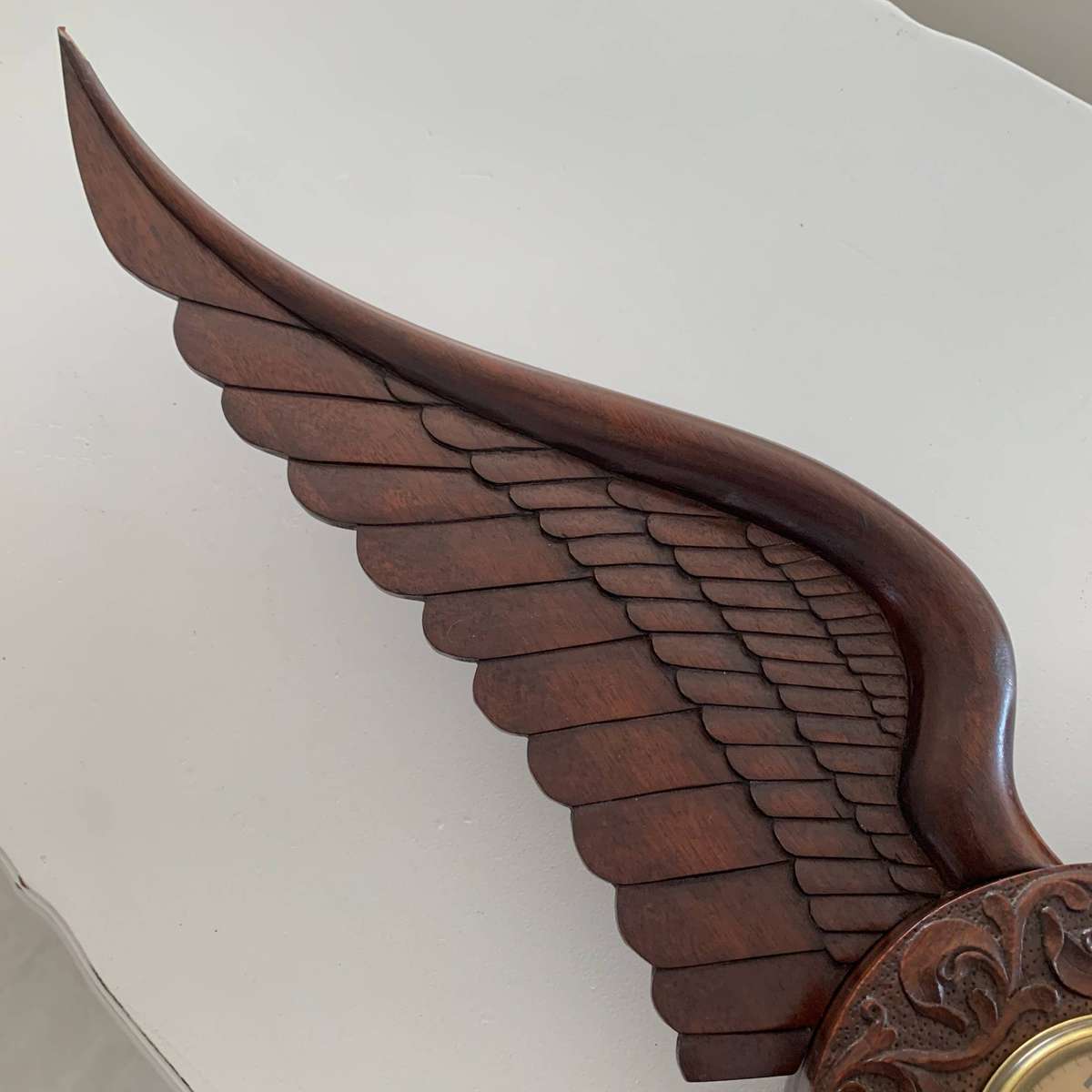 WW2  Large R.A.F. 'Pilots Wings' Wooden Clock