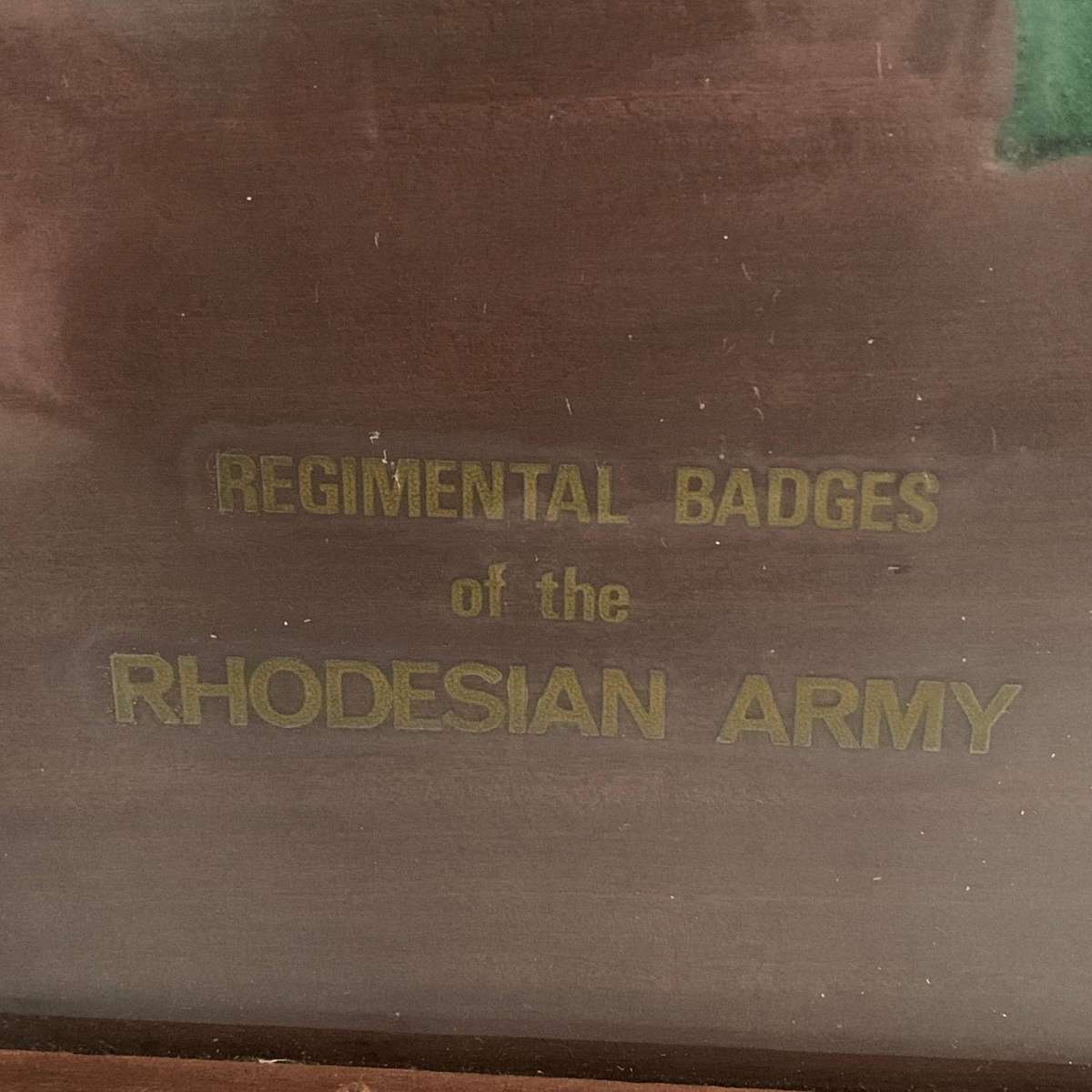 Display Cabinet of 'Rhodesian' Regimental Badges (Ltd Number)