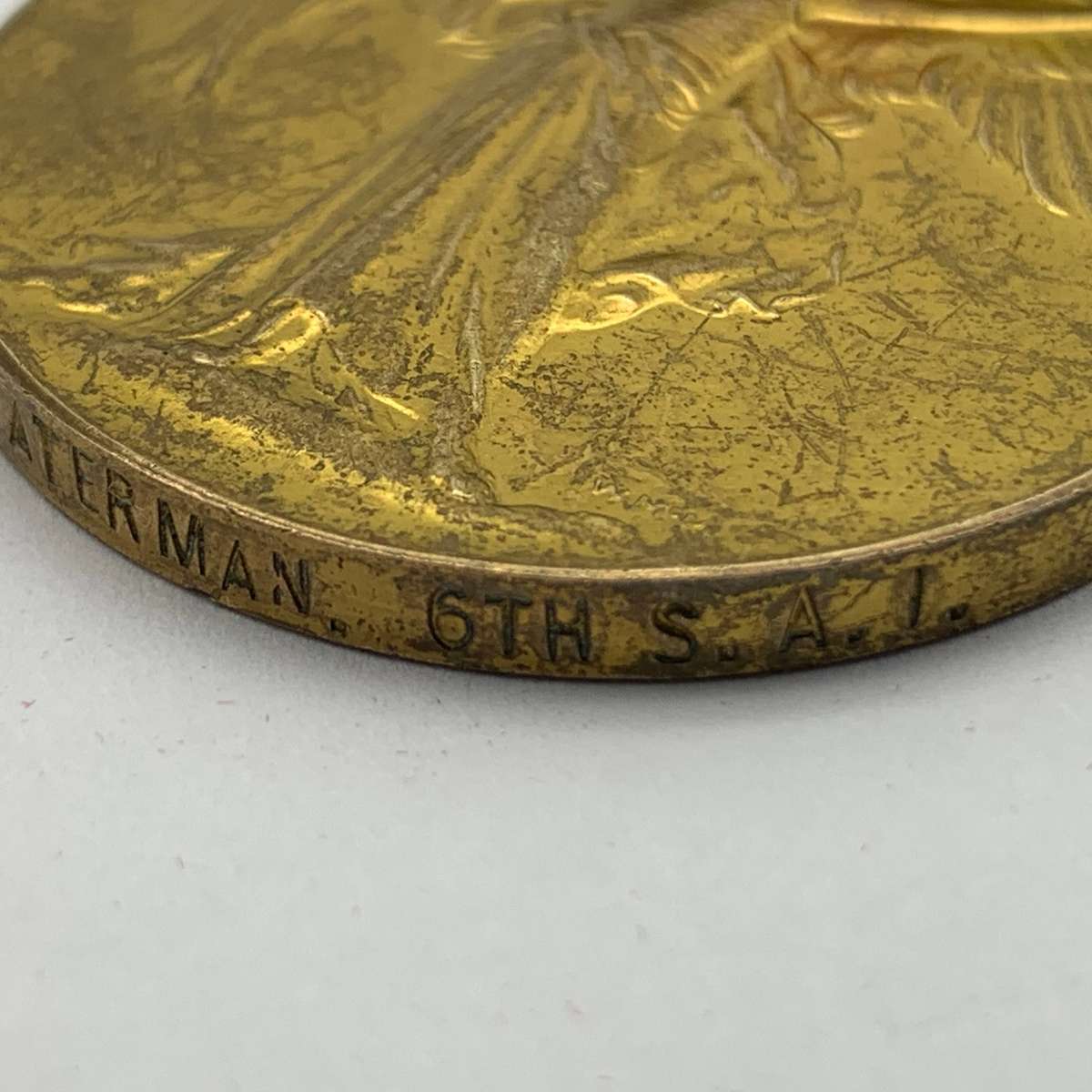 WW1  'K.I.A.' Medal Pair to 'L/CPL. E.S. Waterman' (6th S.A.I.)