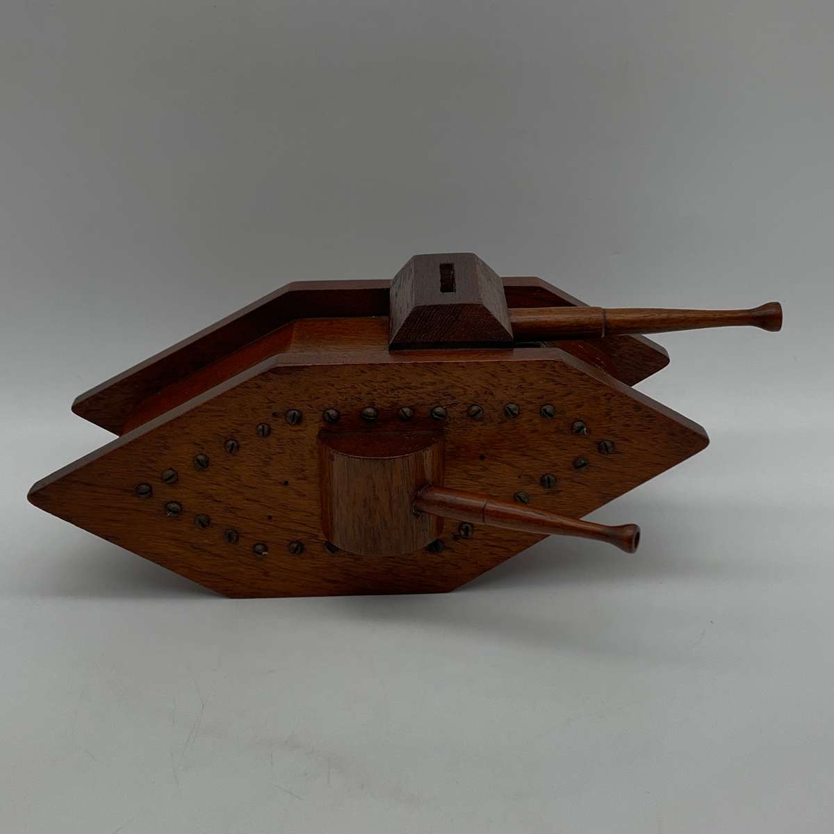 WW1 - 'Trench Art' Wooden Tank Money Box