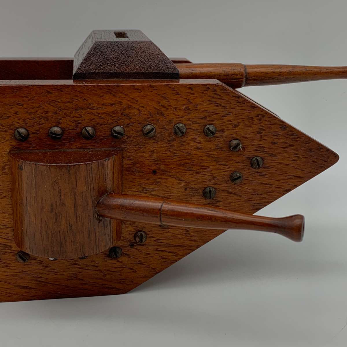 WW1 - 'Trench Art' Wooden Tank Money Box