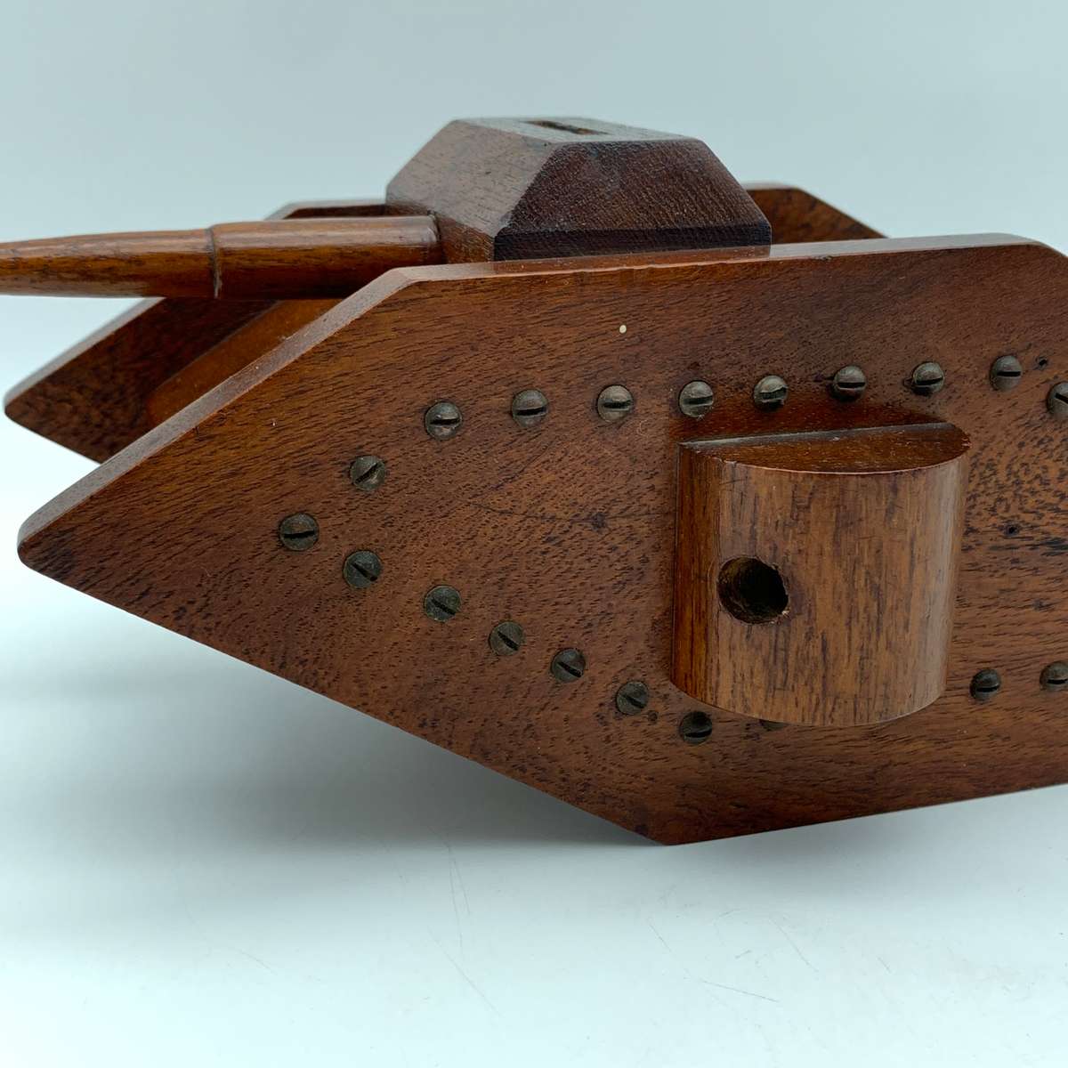 WW1 - 'Trench Art' Wooden Tank Money Box