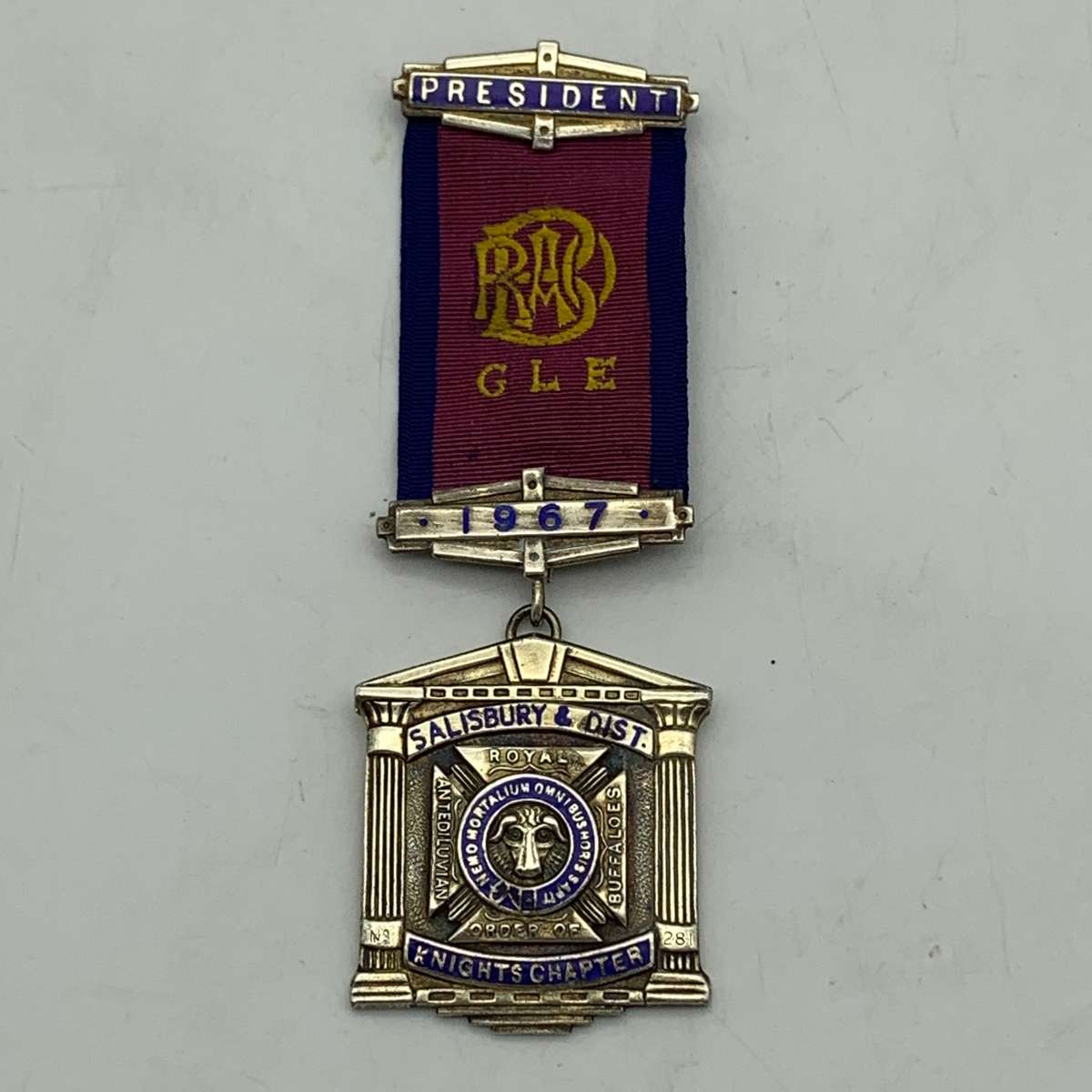 Rhodesia - Silver & Enamel 1967 'R.A.O.B.' Medal (43,7g)