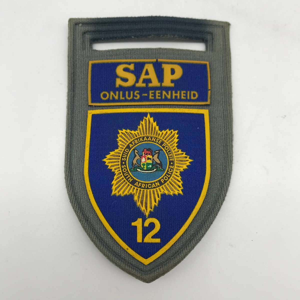 Obsolete S.A. Police 'ONLUS-EENHEID 12' (Riot Unit) Shoulder Flash