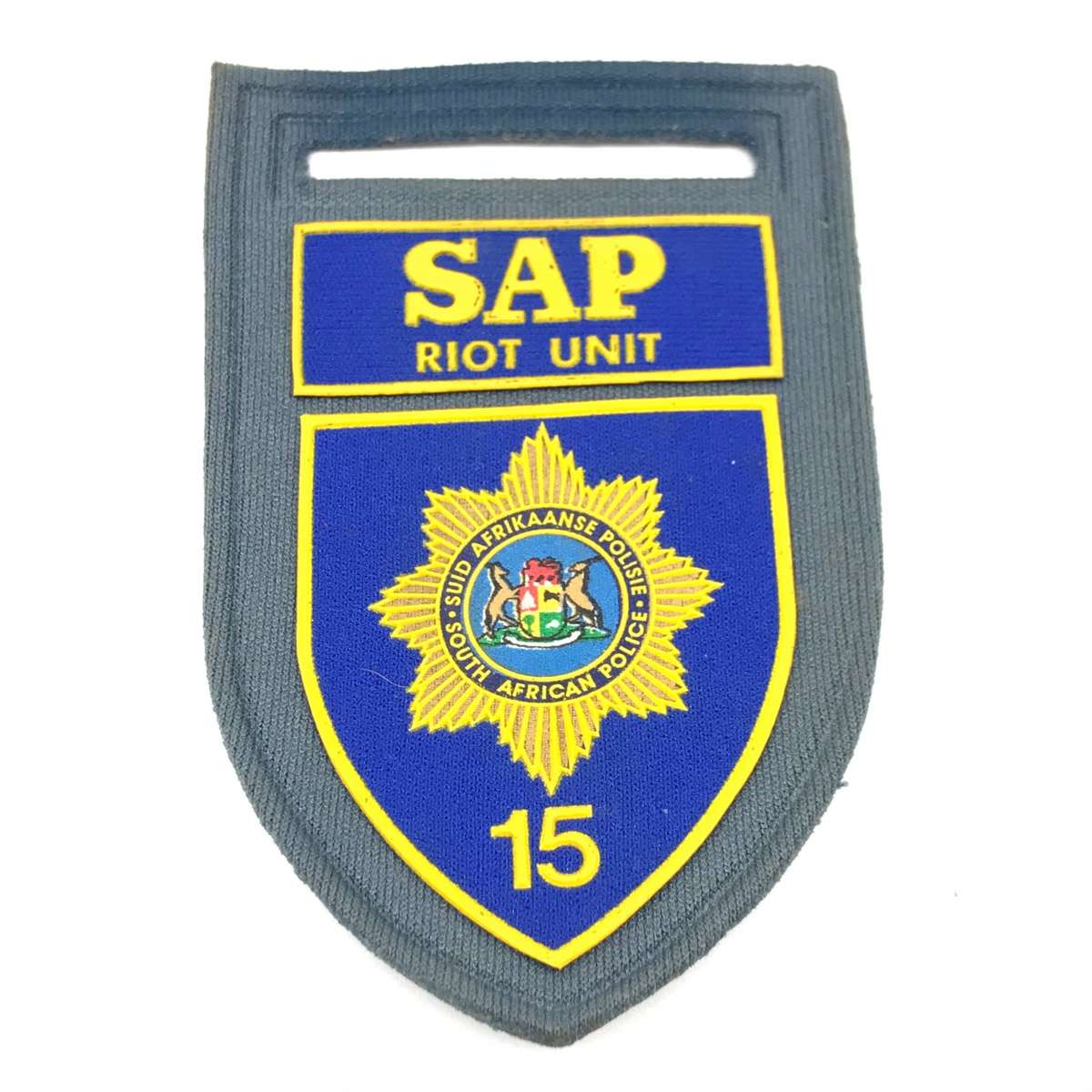 Obsolete S.A. Police 'RIOT UNIT 15' Shoulder Flash