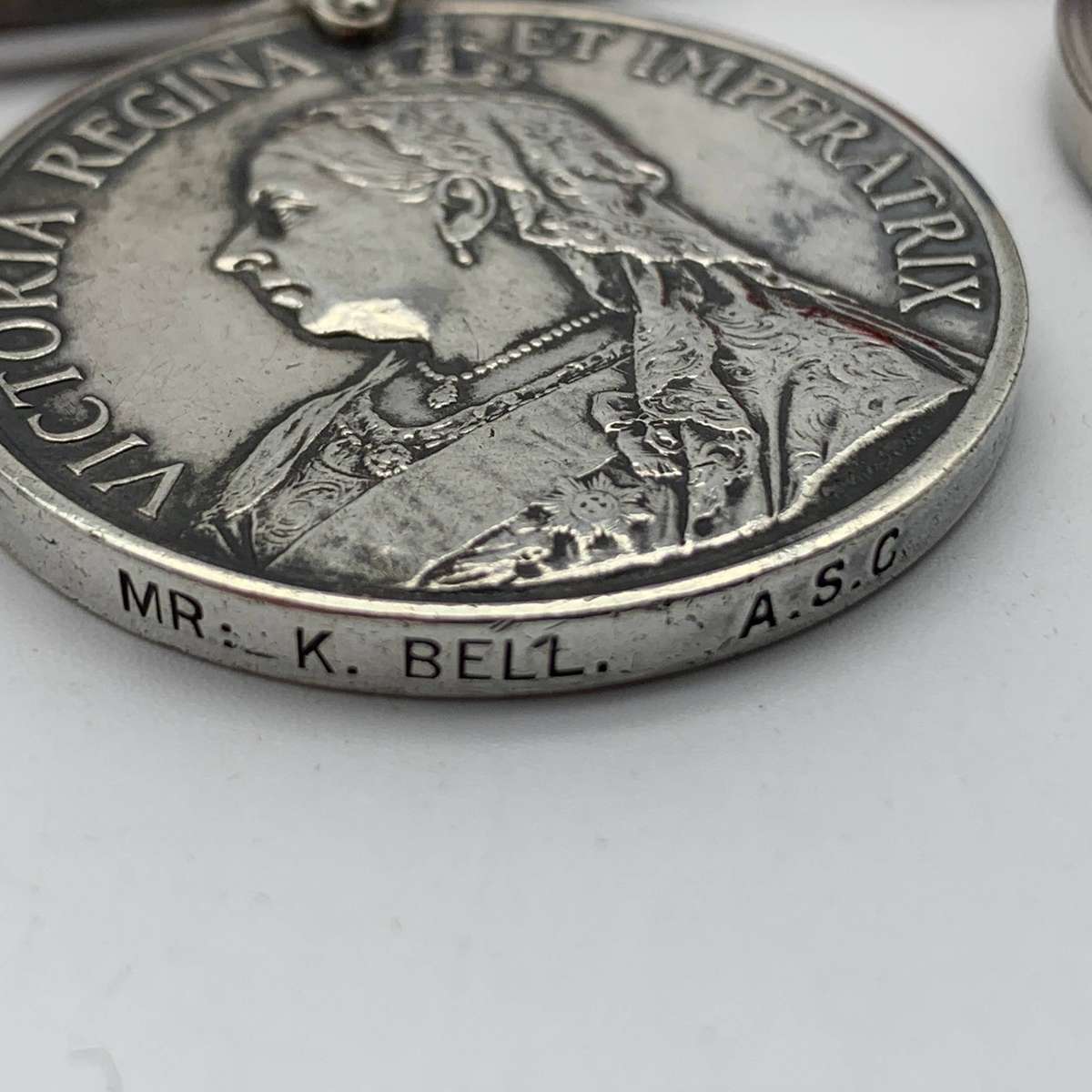 Boer War  Q.S.A. & 1939/45 War Medal to 'MR. K. BELL' (A.S.C.)