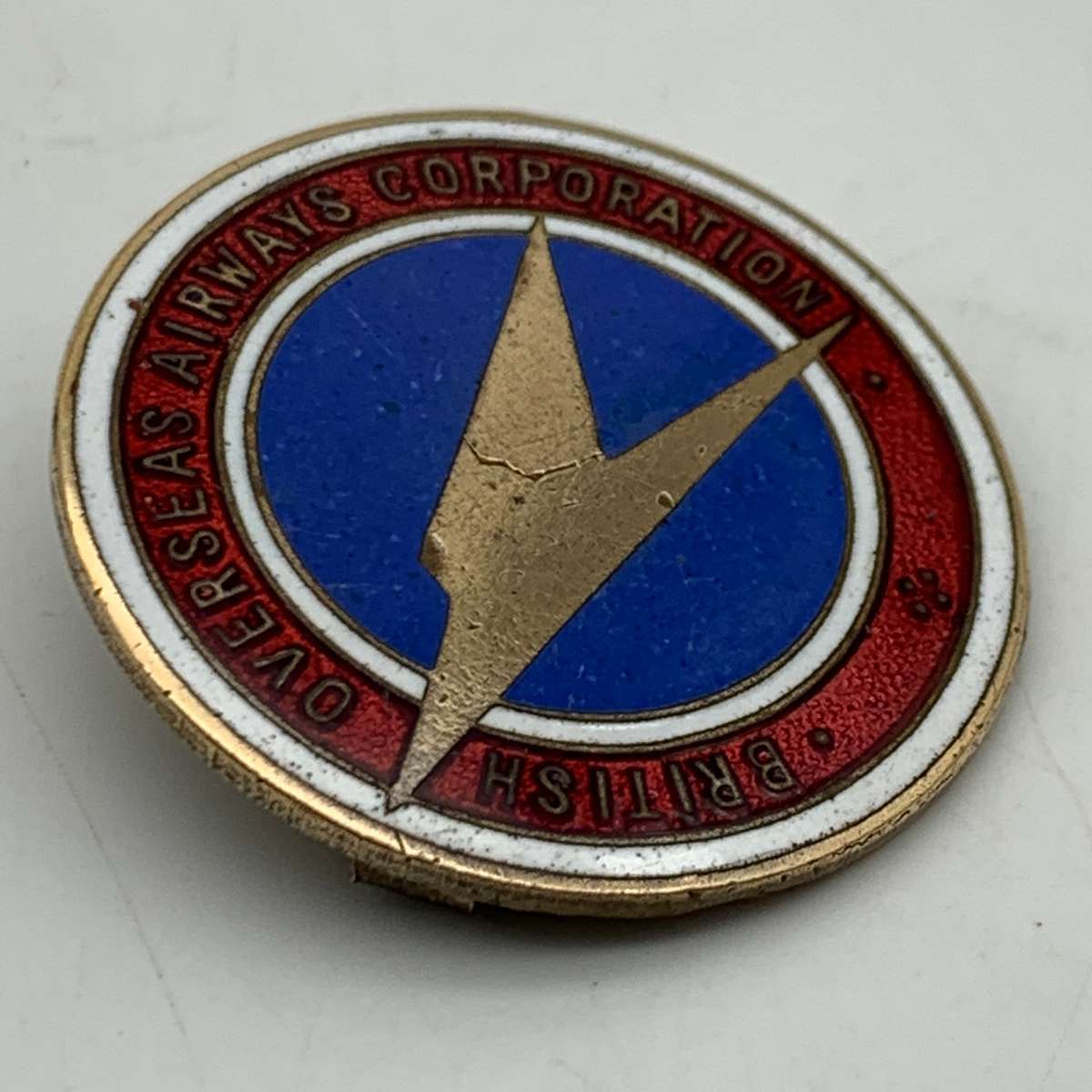 1940's 'British Overseas Airways Corp' Enamel Badge (Numbered)
