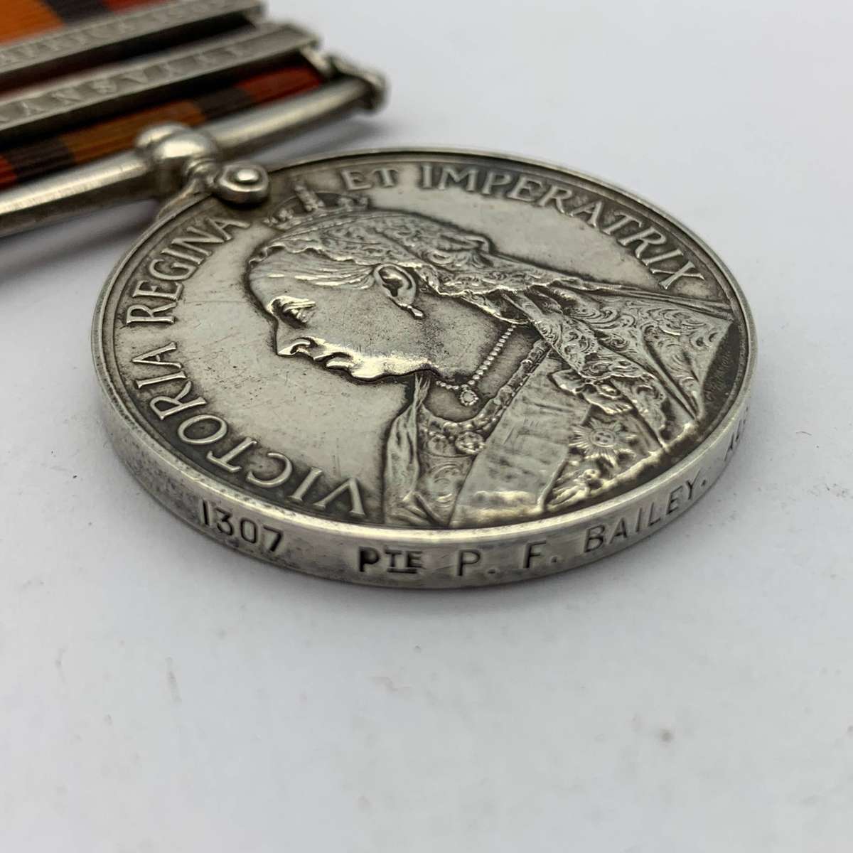 Boer War  Q.S.A. Medal 'PTE. P.F. BAILEY' (AUST. A.M.C.)