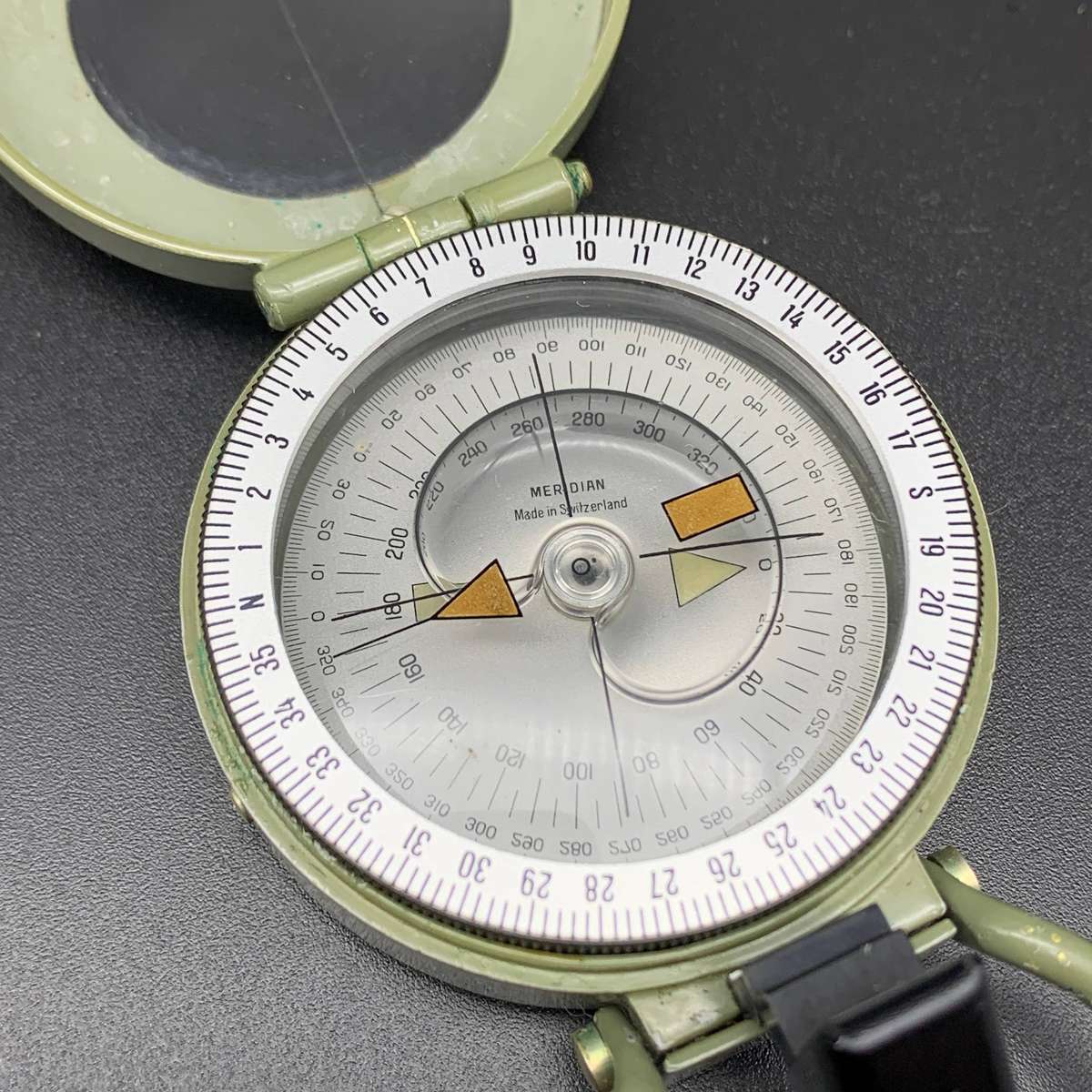 Vintage Swiss 'Meridian' Prismatic Compass