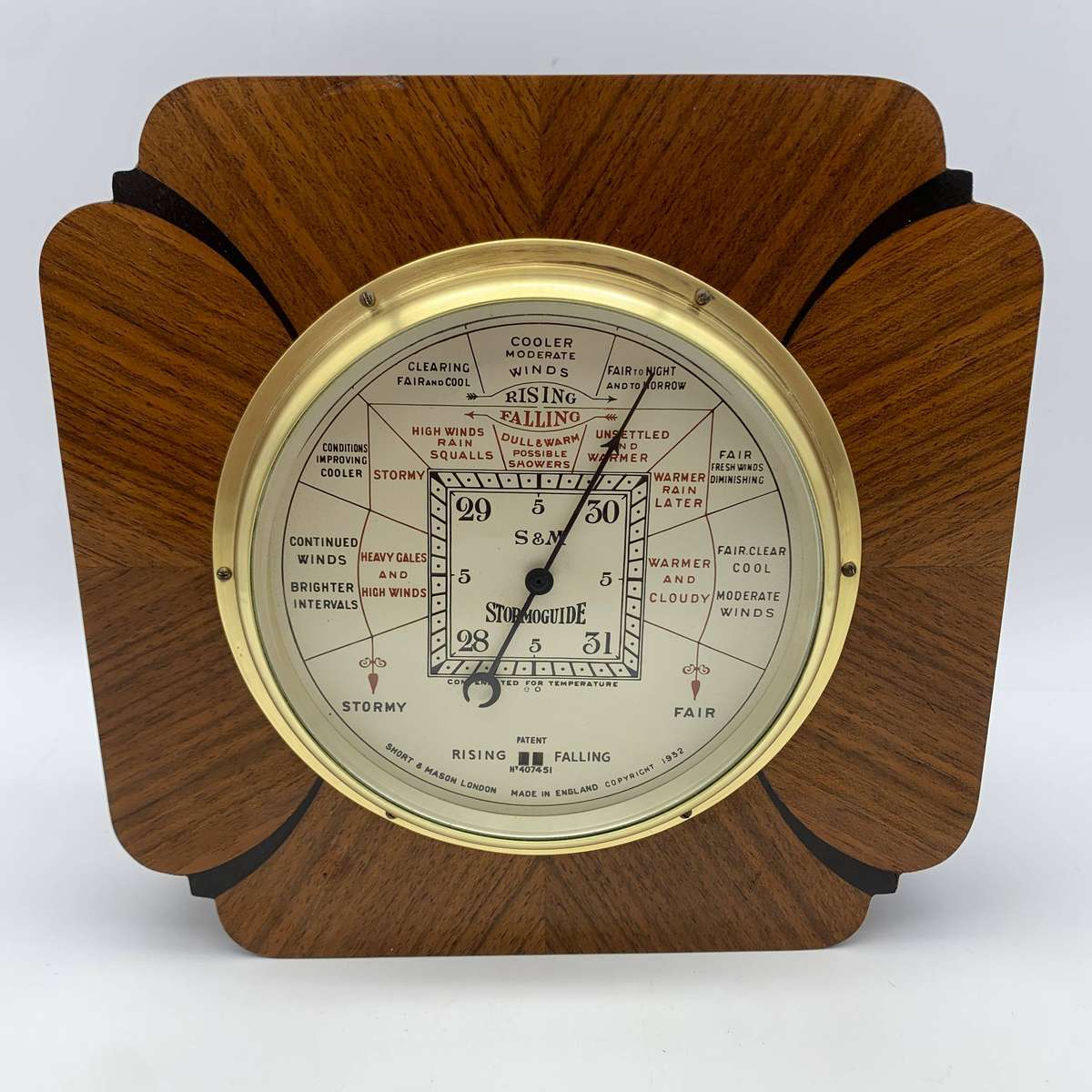 Art Deco 'Stormoguide' Barometer (Short & Mason)