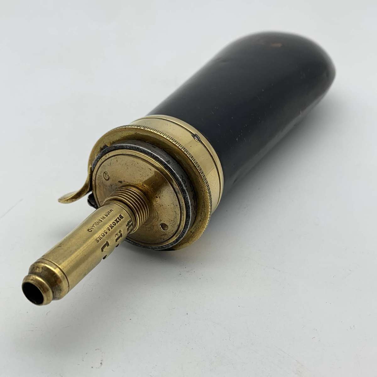 Antique English Brass Powder Flask (Dixon & Sons)
