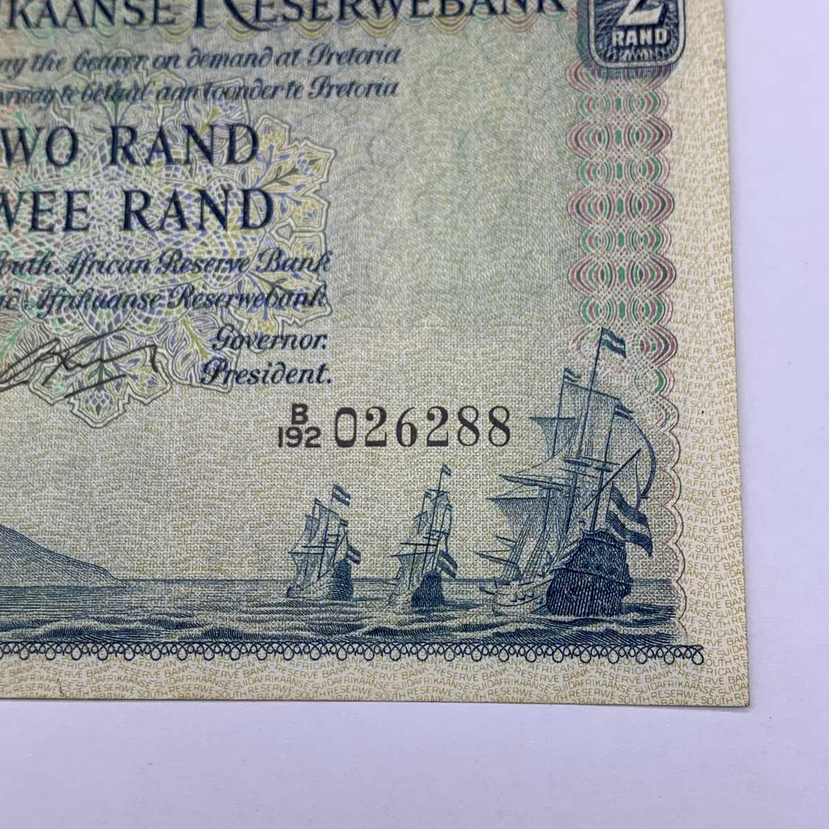 SA  'G. Rissik' 1962  Two Rand 'B192' Note (A/AUC)