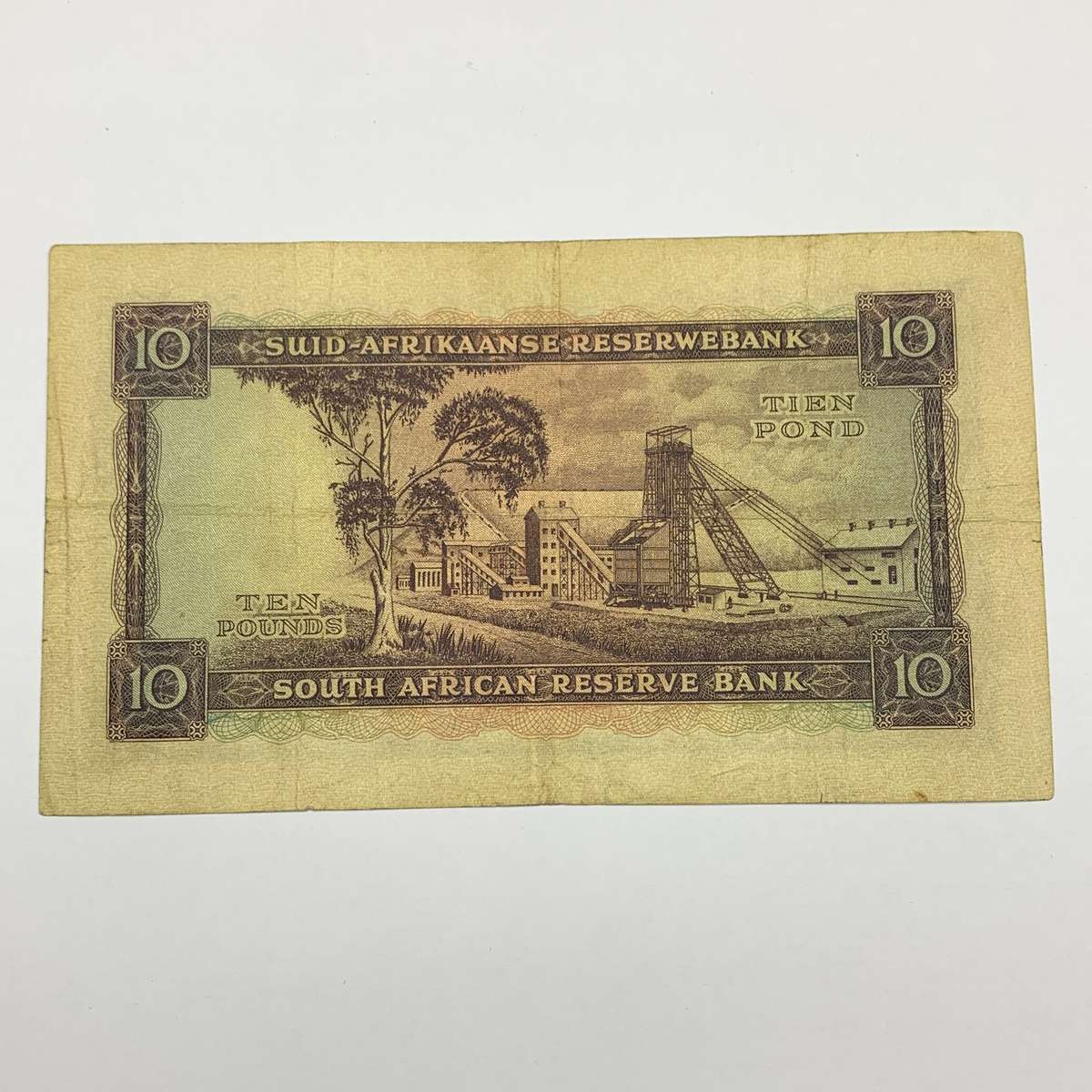 SA  'M.H. De Kock' 1955  Ten Pound 'D3' Note (VF-F)