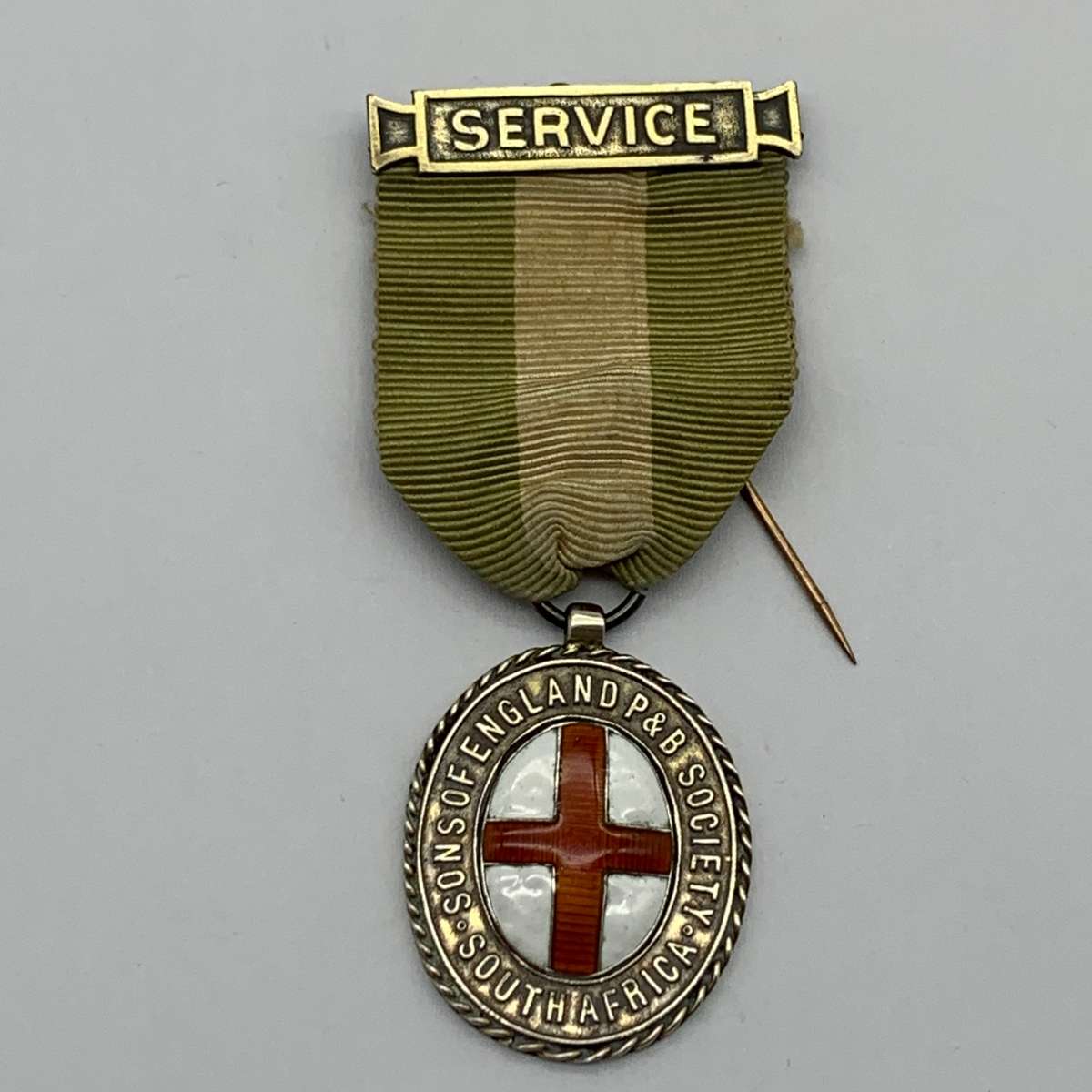 S. Africa  1930's 'Sons of England' Enamelled Medal (Orangia Lodge)