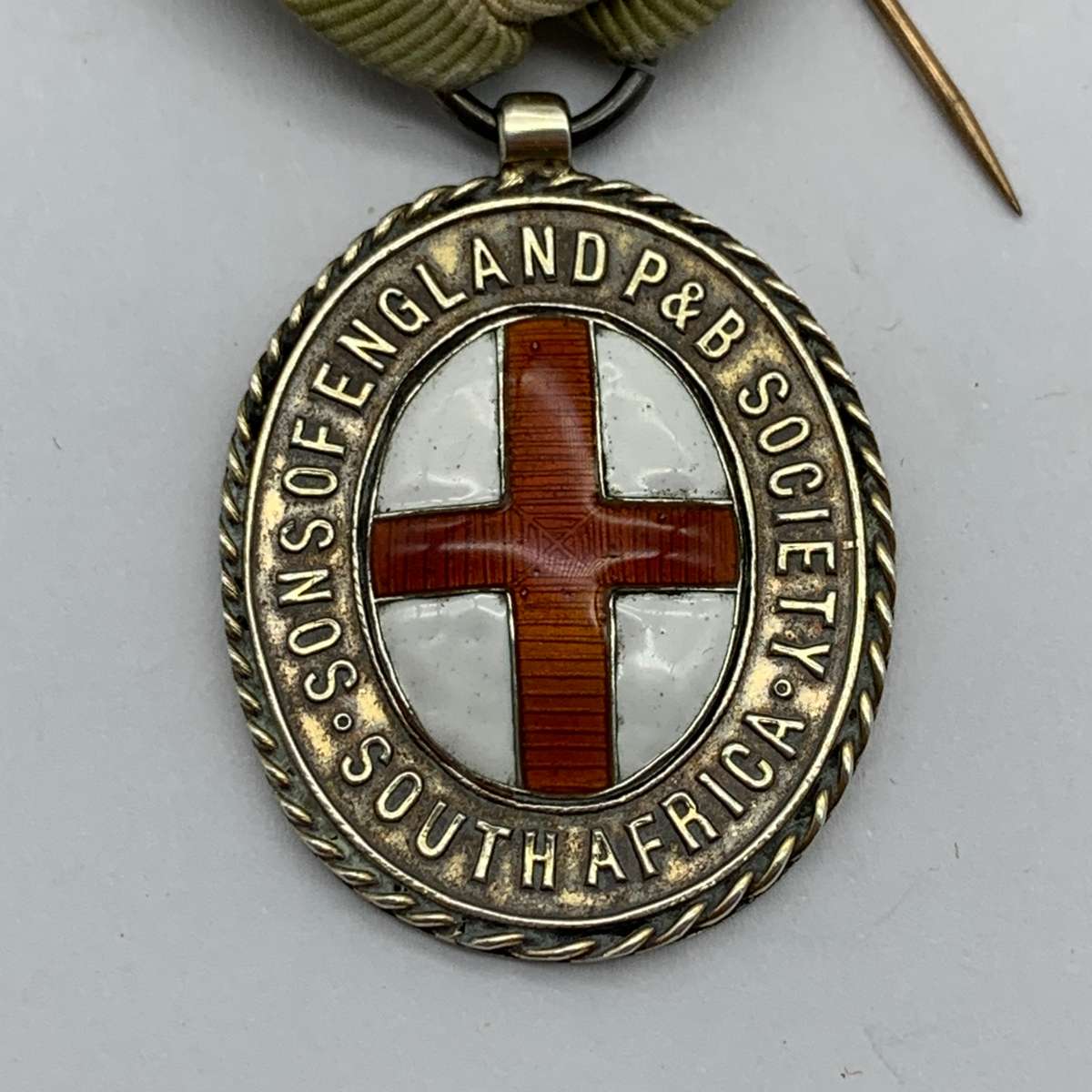 S. Africa  1930's 'Sons of England' Enamelled Medal (Orangia Lodge)