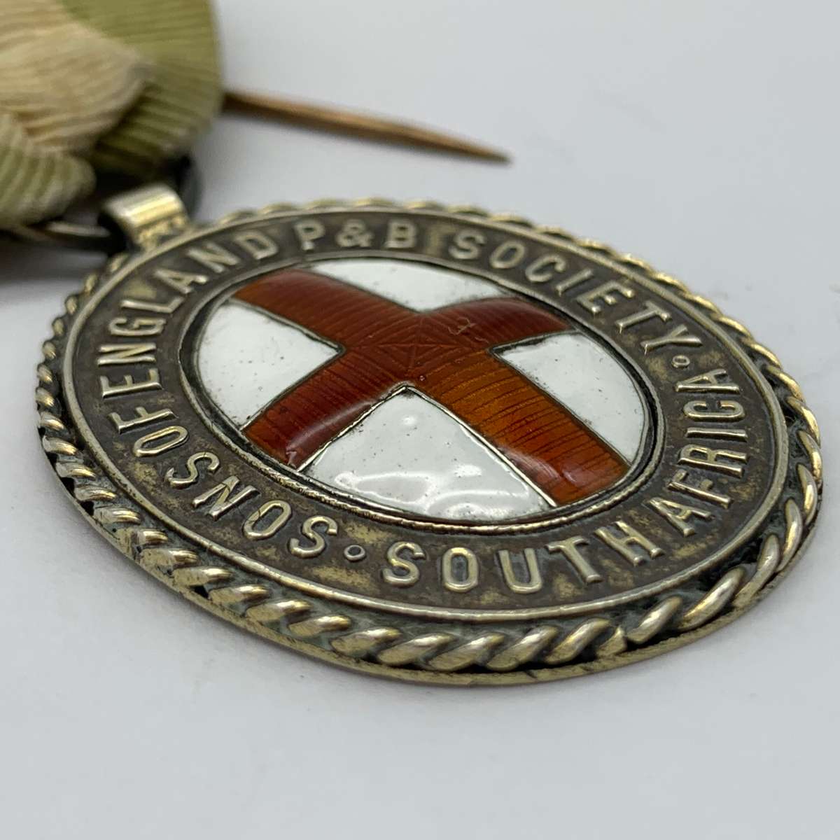 S. Africa  1930's 'Sons of England' Enamelled Medal (Orangia Lodge)