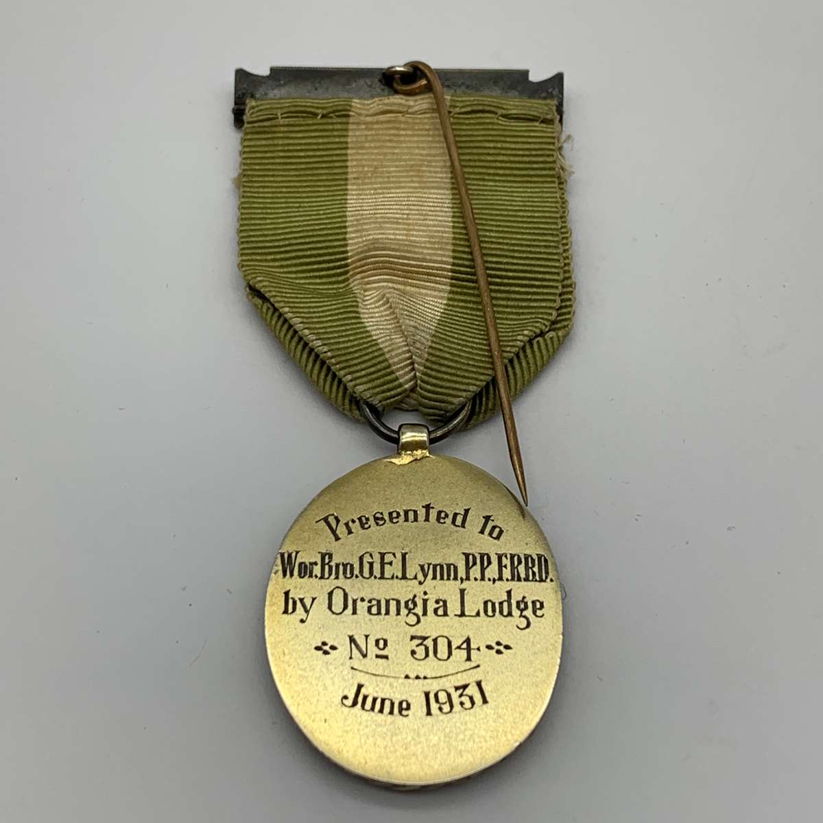 S. Africa  1930's 'Sons of England' Enamelled Medal (Orangia Lodge)