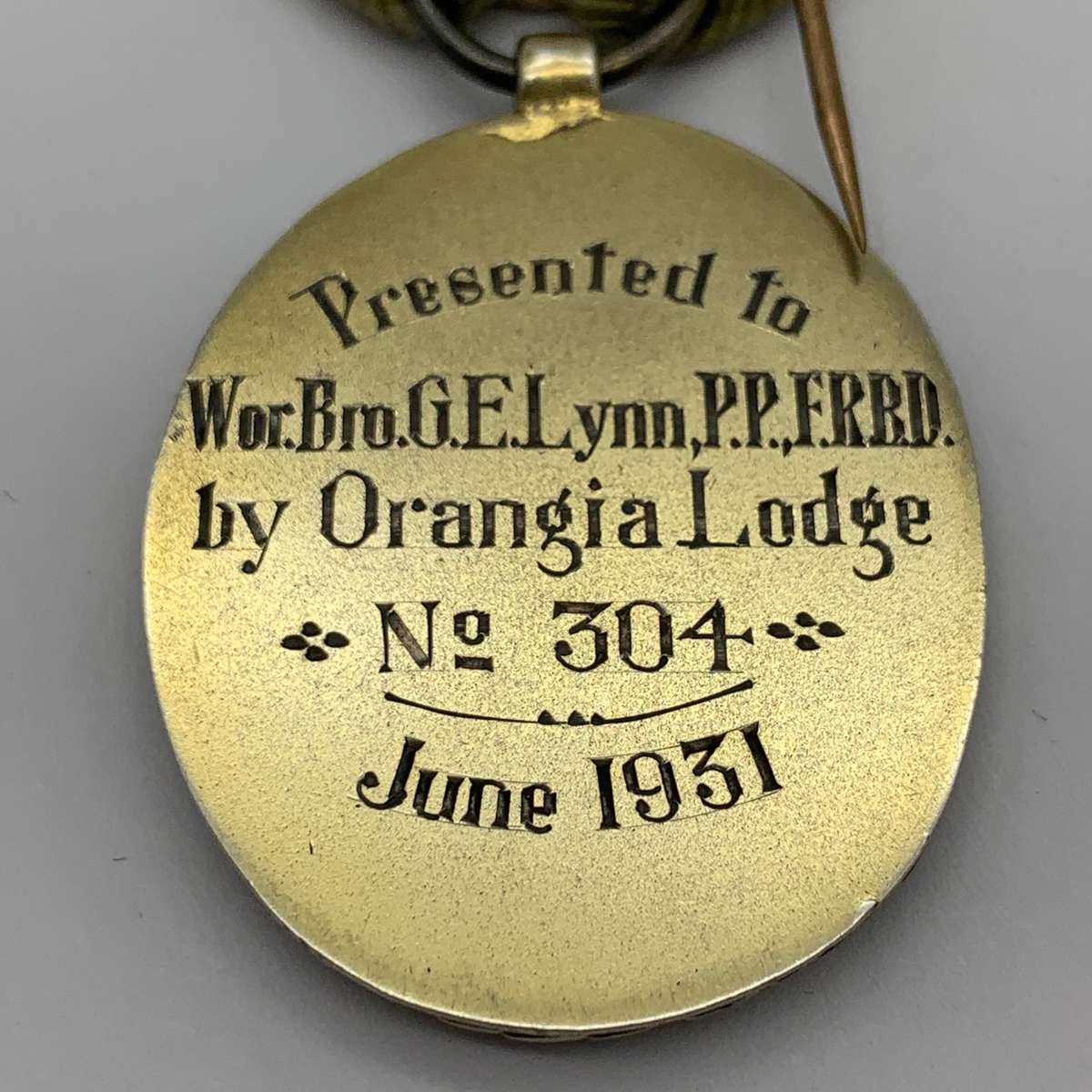 S. Africa  1930's 'Sons of England' Enamelled Medal (Orangia Lodge)