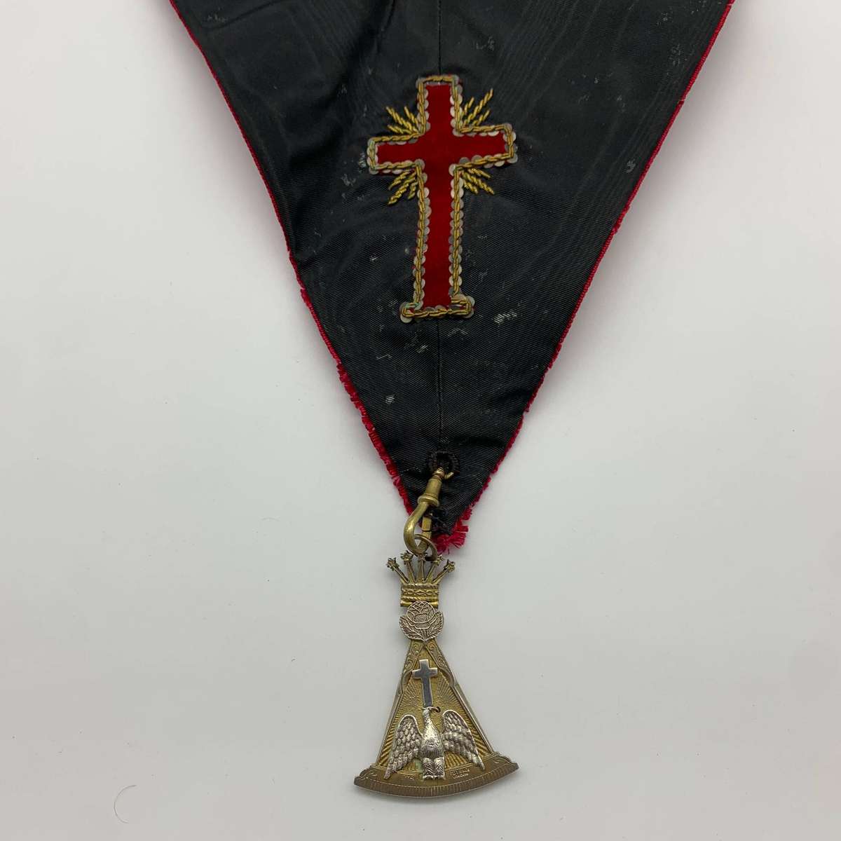 Masonic Solid Silver 'Rose Croix 18th Degree' Jewel & Collar (32,3g)