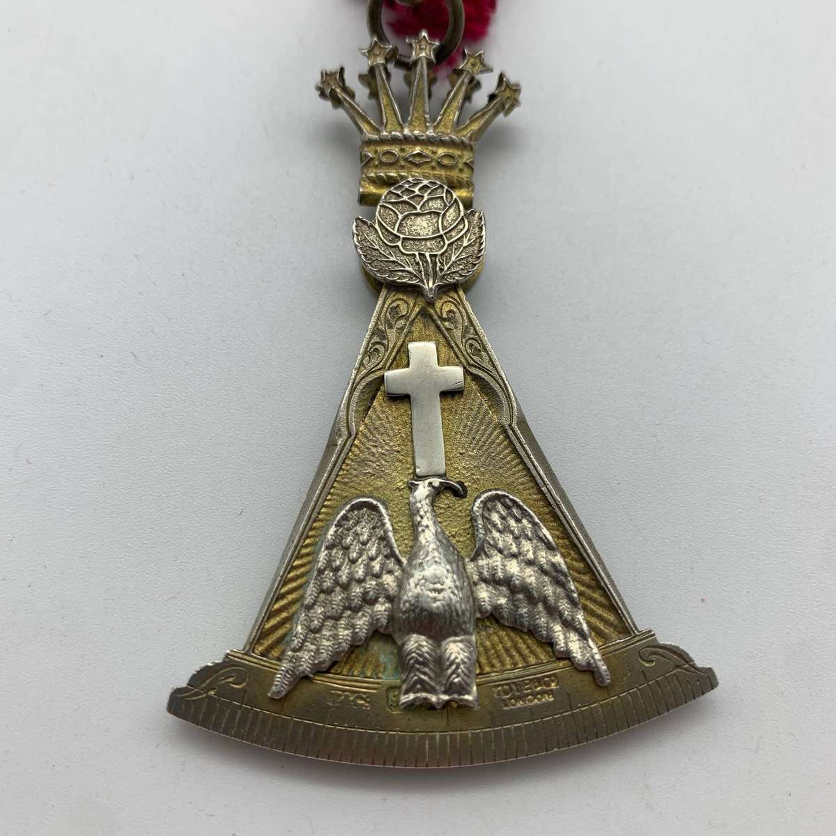 Masonic Solid Silver 'Rose Croix 18th Degree' Jewel & Collar (32,3g)