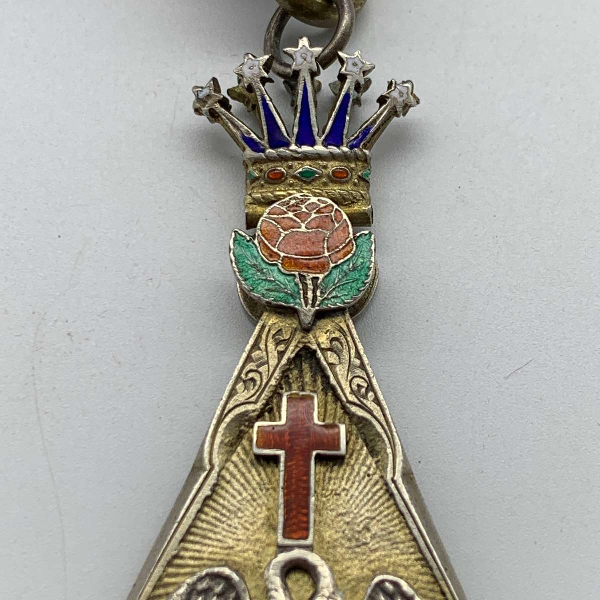 Masonic Solid Silver 'Rose Croix 18th Degree' Jewel & Collar (32,3g)