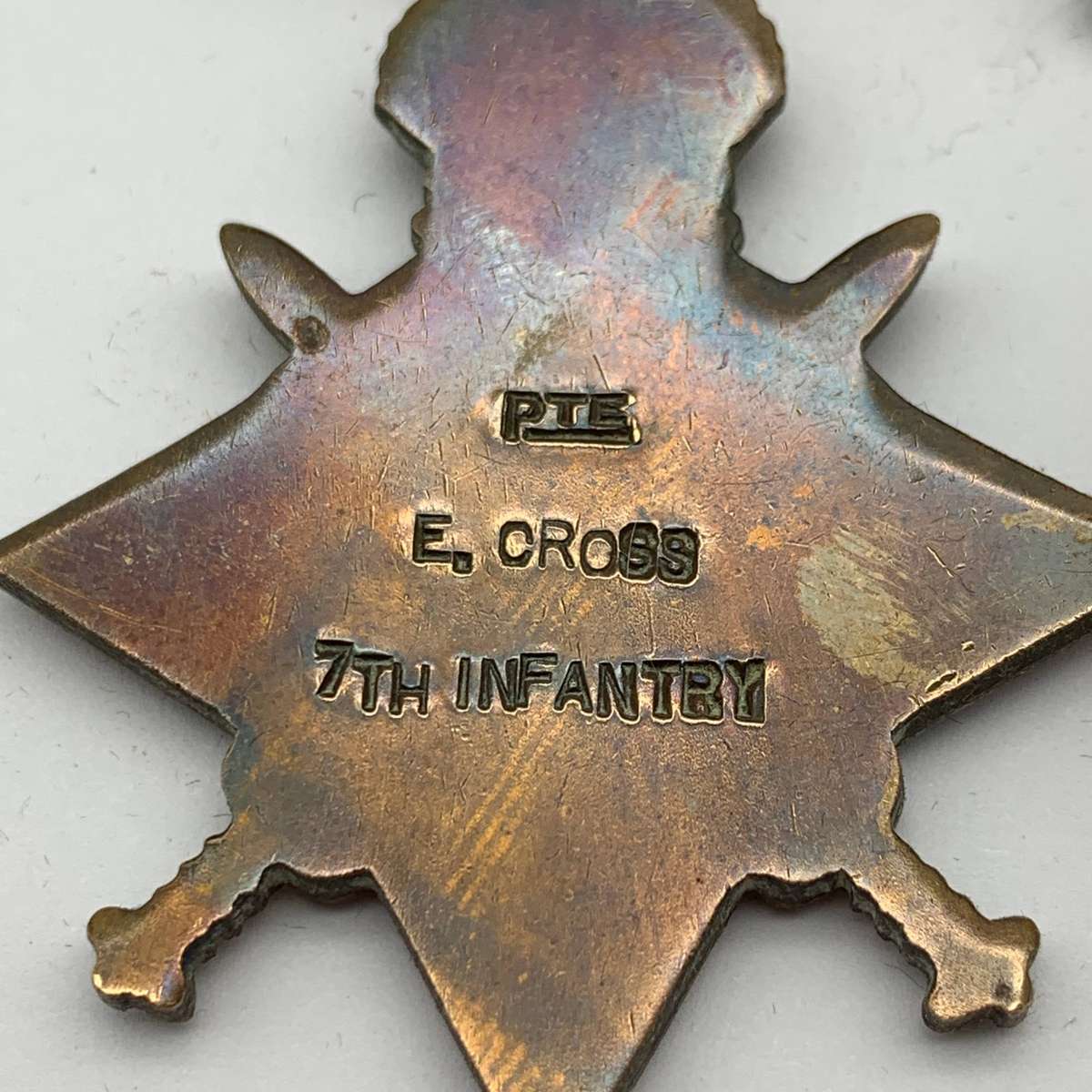 WW1 Medal Trio  'SPR. E. CROSS' (M.T.C. & 7th Inf.)