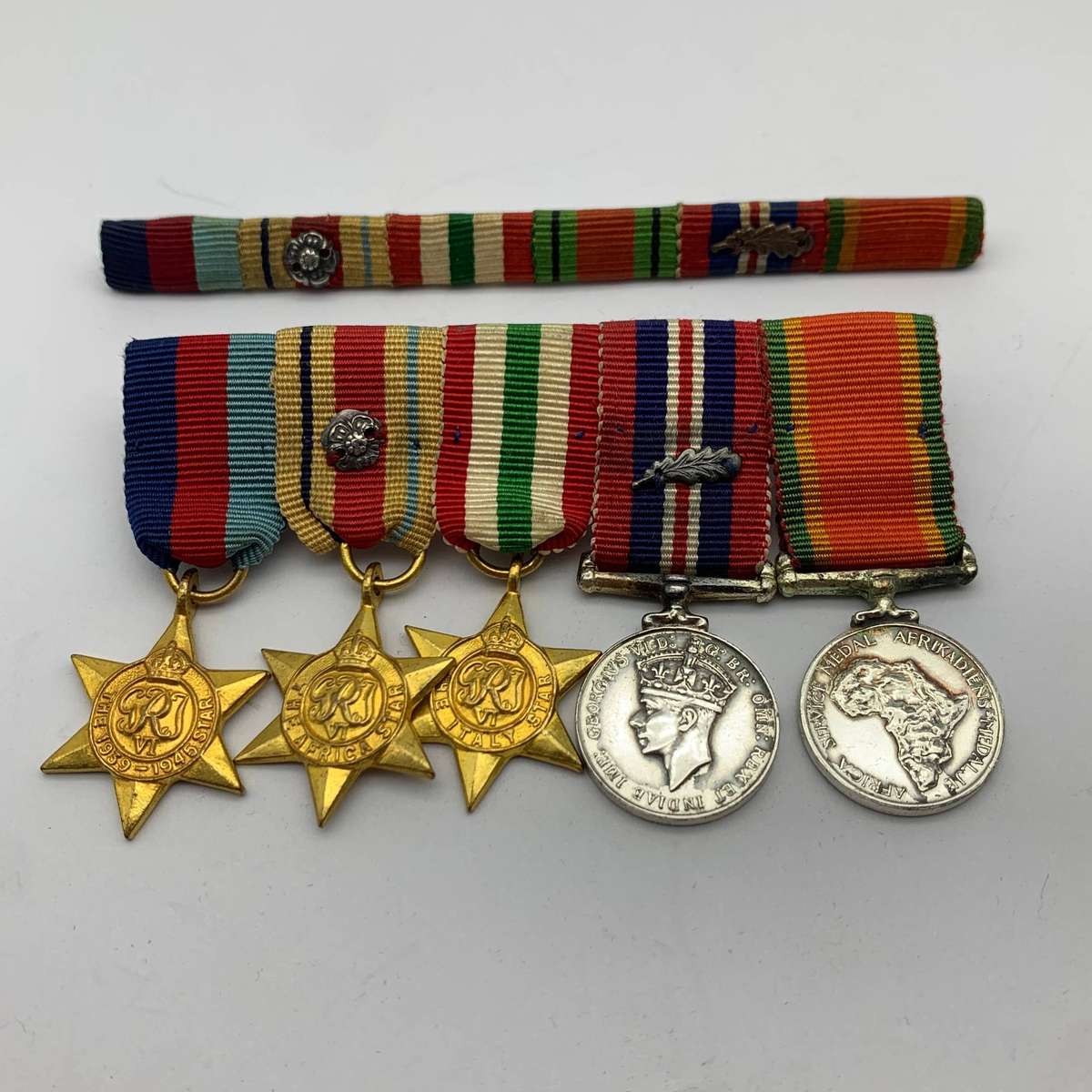 WW2- R.A.F Group of Five Miniature Medals (Rosette & Oak Leaf)