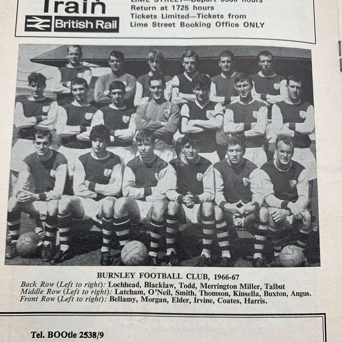 Soccer  '1966 Liverpool vs Burnley' Official Programme