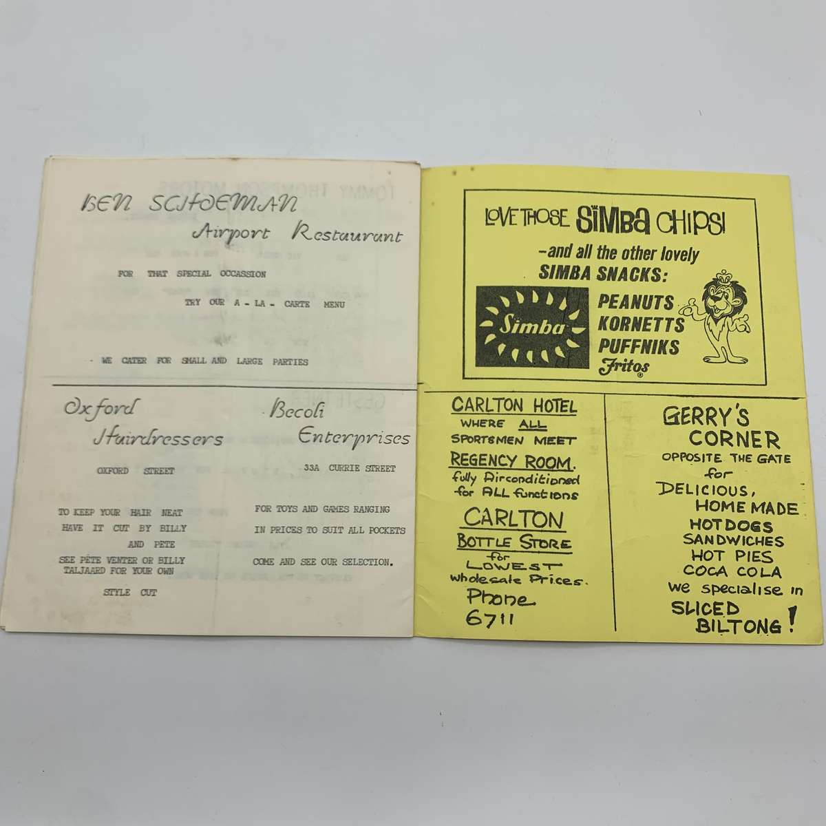 Soccer  '1968 East London Celtic vs Powerlines' Official Programme